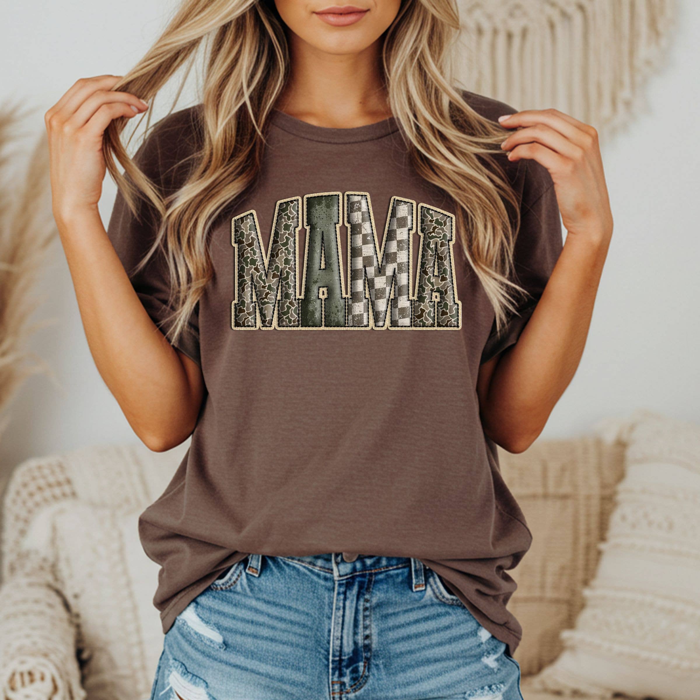 Vintage Mama Camo Graphic Tee - Hunting Collection Hoodie, Sweatshirt | PodTeesHub.com