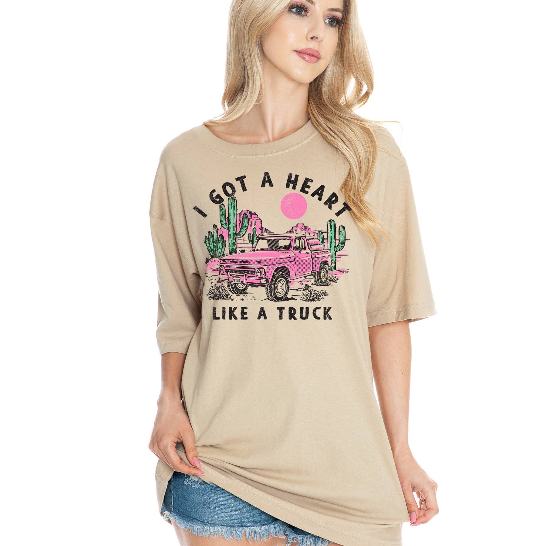 I Got A Heart Like A Truck Oversized Unisex T Shirt Hoodie, Sweatshirt | PodTeesHub.com