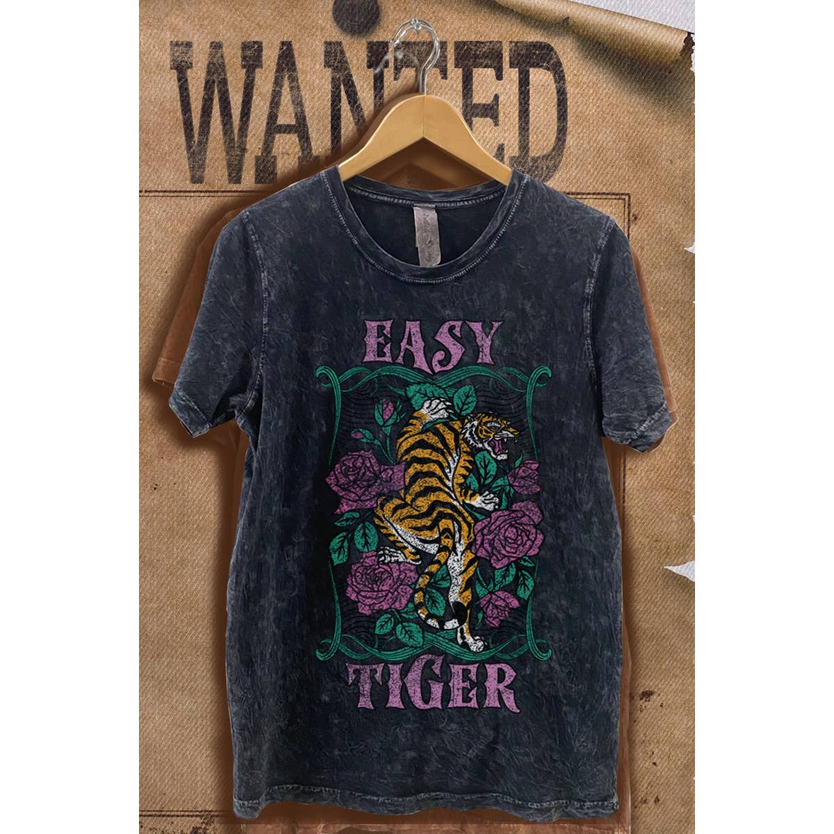 Easy Tiger Mineral Wash Vintage Graphic  Tee Hoodie, Sweatshirt | PodTeesHub.com