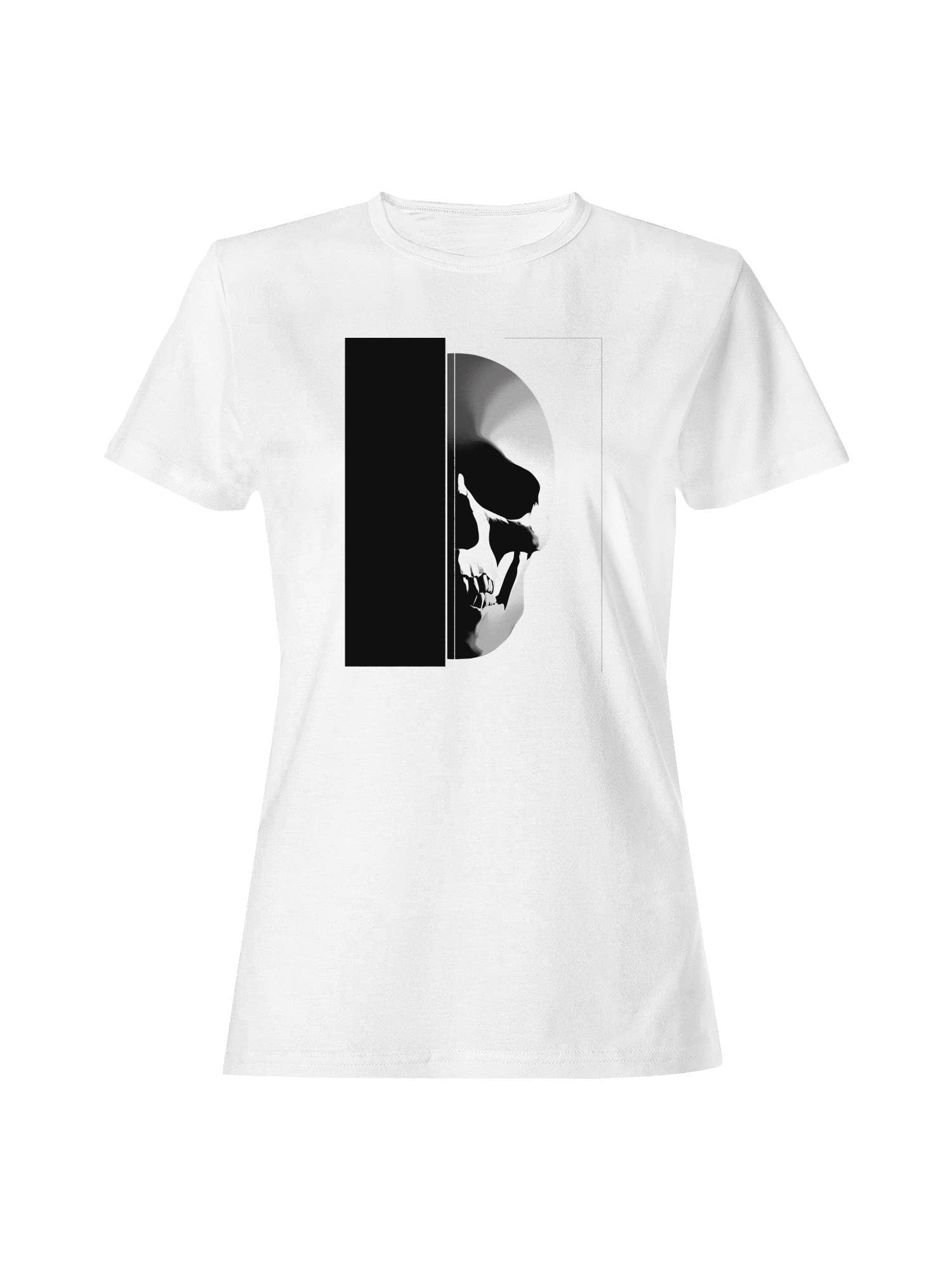 Half Shadow Sketched Skull Art Women's T-Shirt Hoodie, Sweatshirt | PodTeesHub.com