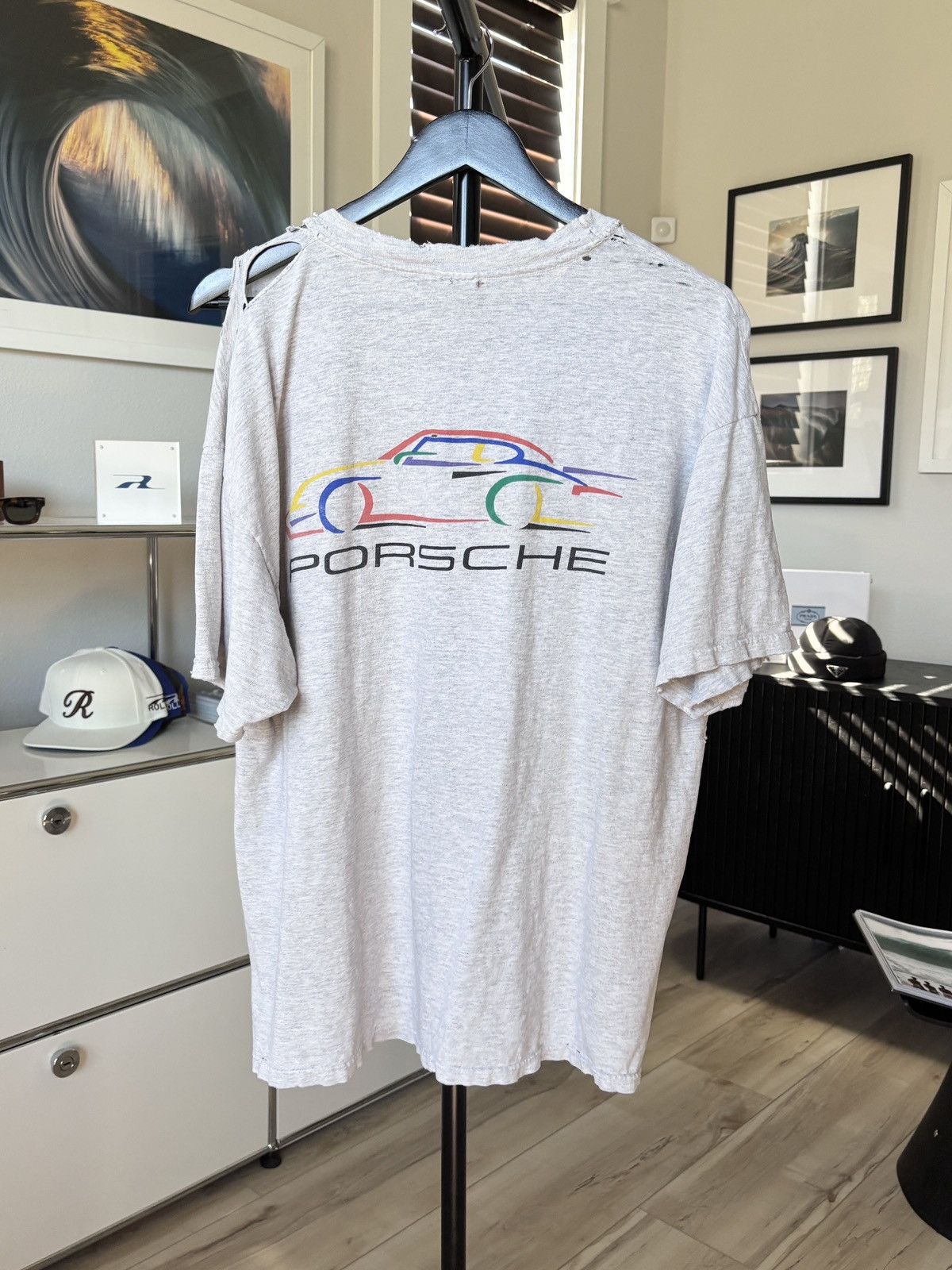 Porsche Vintage Logo Graphic Thrashed Tee Hoodie, Sweatshirt | PodTeesHub.com