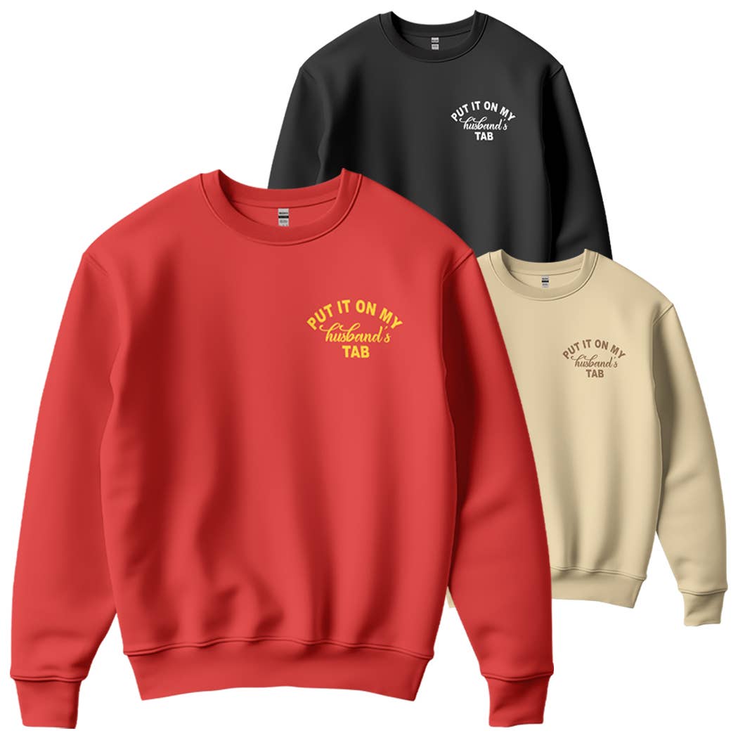 Put It On My Husband's Tab Text Warm Fleece Shirt Hoodie, Sweatshirt | PodTeesHub.com