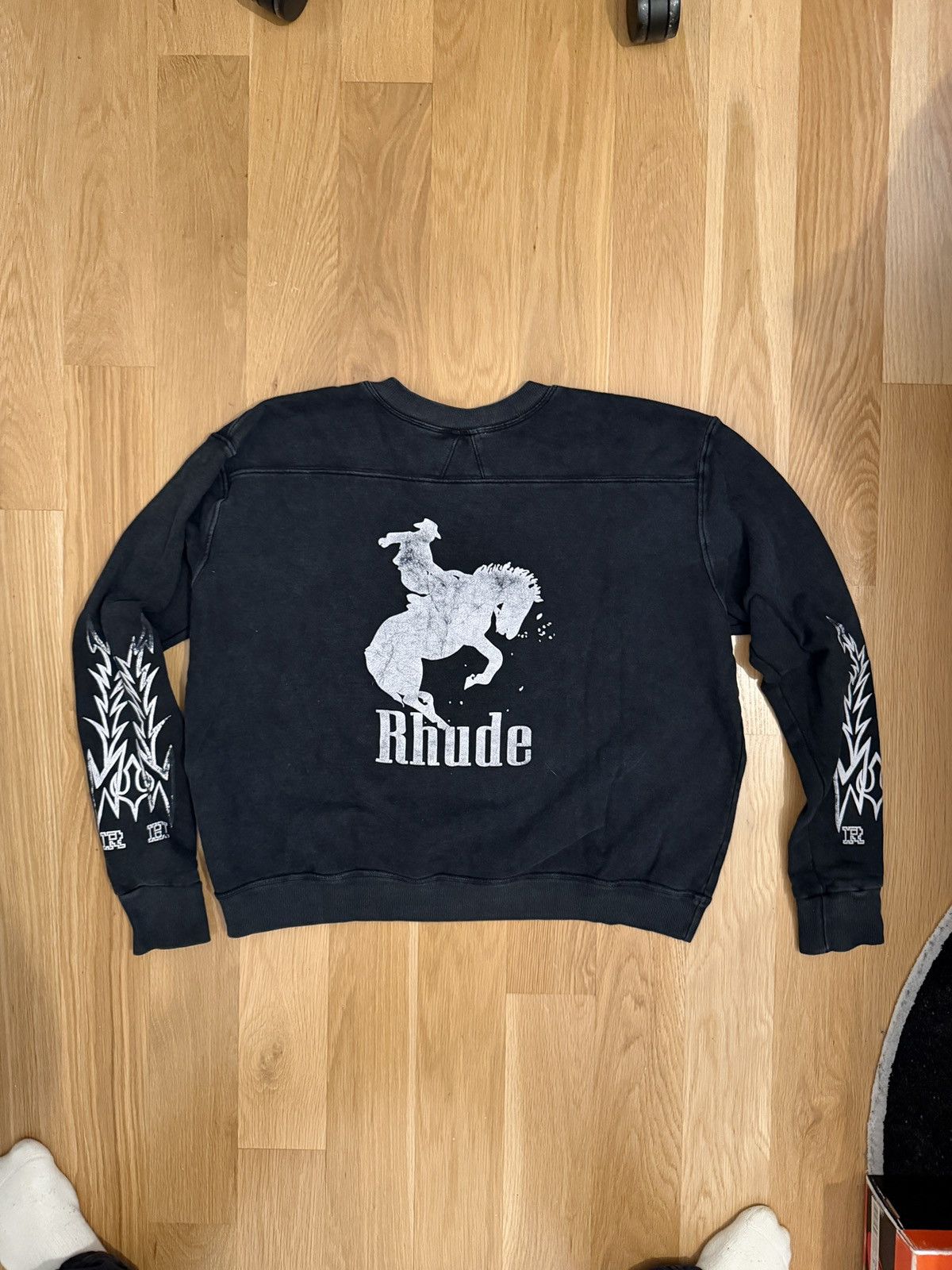 Rhude Western Cowboy Sweatshirt Vintage Black Size M T-Shirts, Hoodie | PodTeesHub.com