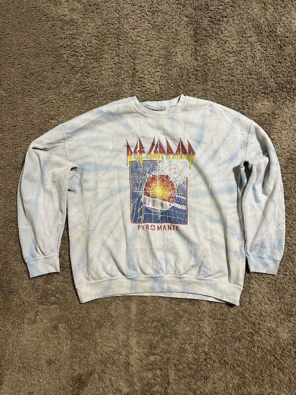 Led Zeppelin Vintage Def Leppard Sky Blue Sweater 00s Size Medium T-Shirts, Hoodie, Sweatshirt | PodTeesHub.com
