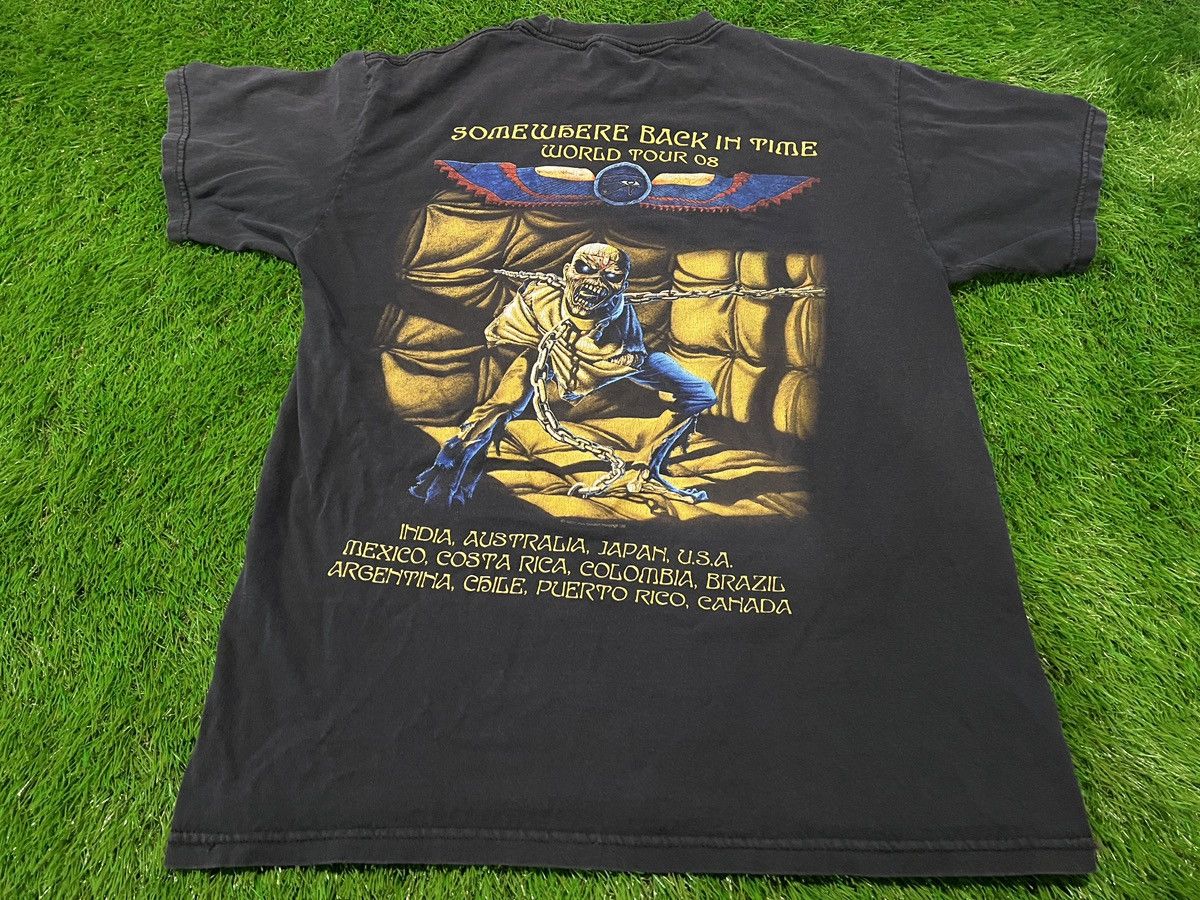 Iron Maiden X Vintage Vintage 2008 Iron Maiden Trooper Somewhere Back In Time Tour T-Shirts, Hoodie, Sweatshirt