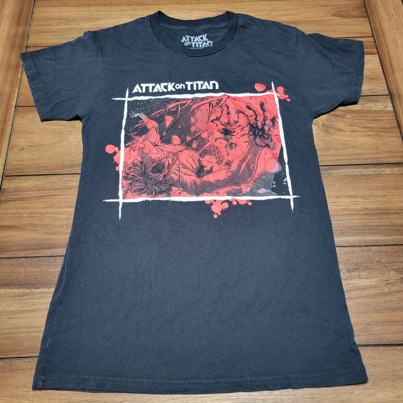 Other Attack On Titan Unisex Tee Red Battle Scene Size Small Hoodie, Sweatshirt | PodTeesHub.com