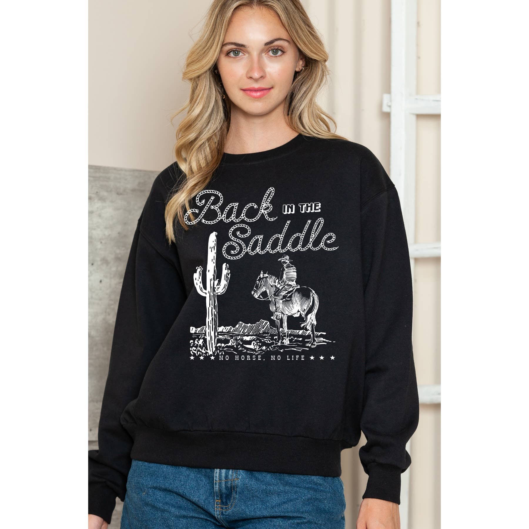Back in the Saddle Crewneck Sweater T-Shirts, Hoodie, Sweatshirt | PodTeesHub.com