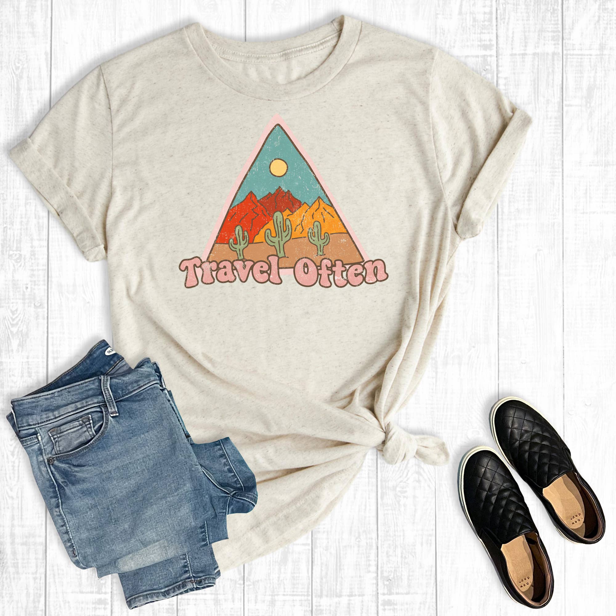 Travel Often Cactus Graphic Tee Hoodie, Sweatshirt | PodTeesHub.com