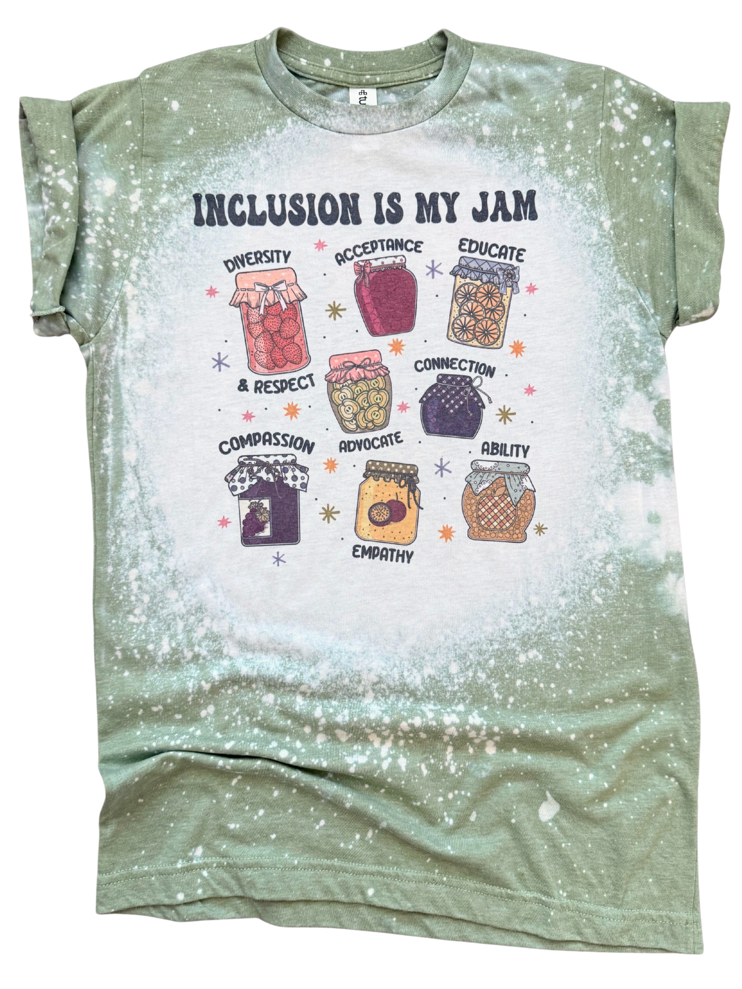 Inclusion Is My Jam – Pride + Support Bleached Tee Hoodie, Sweatshirt | PodTeesHub.com