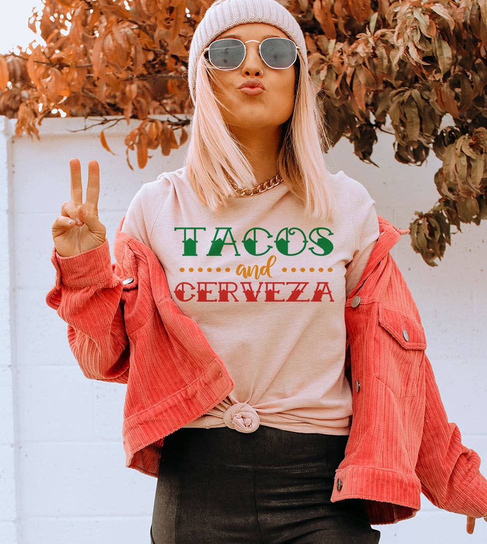 Tacos & Cerveza - Cinco De Mayo Fun Drinks Food T-Shirt Hoodie, Sweatshirt | PodTeesHub.com
