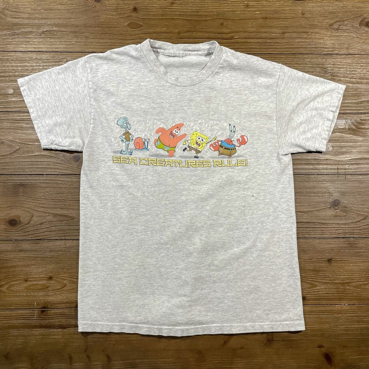 Vintage Y2k Spongebob Sea Creatures Rule T Shirt Hoodie, Sweatshirt | PodTeesHub.com