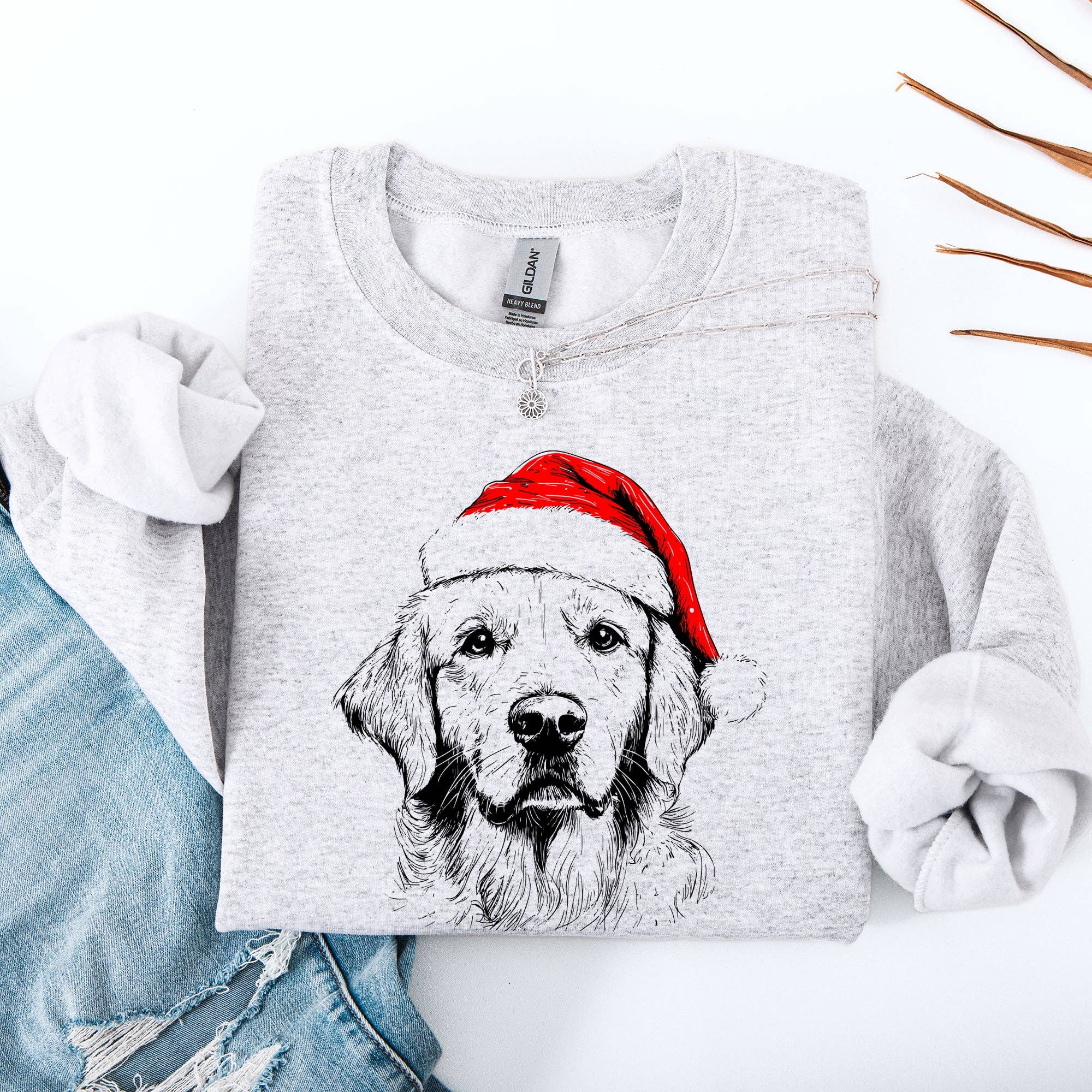 Golden Retriever, Santa, Dog, Christmas, Pet Sweatshirt T-Shirts, Hoodie | PodTeesHub.com