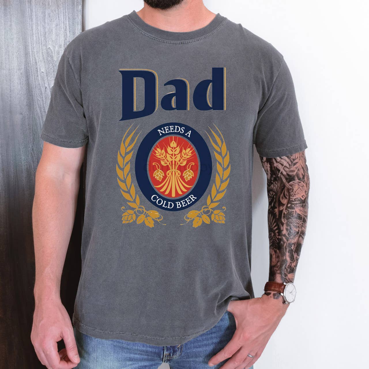 Dad Needs A Cold Beer Tee Hoodie, Sweatshirt | PodTeesHub.com
