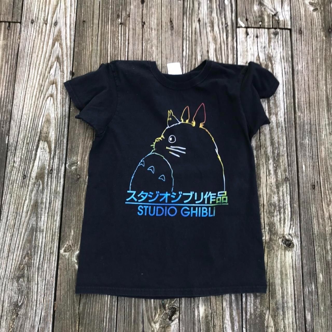 Vintage Rainbow Black Out Studio Ghibli Tee Hoodie, Sweatshirt | PodTeesHub.com