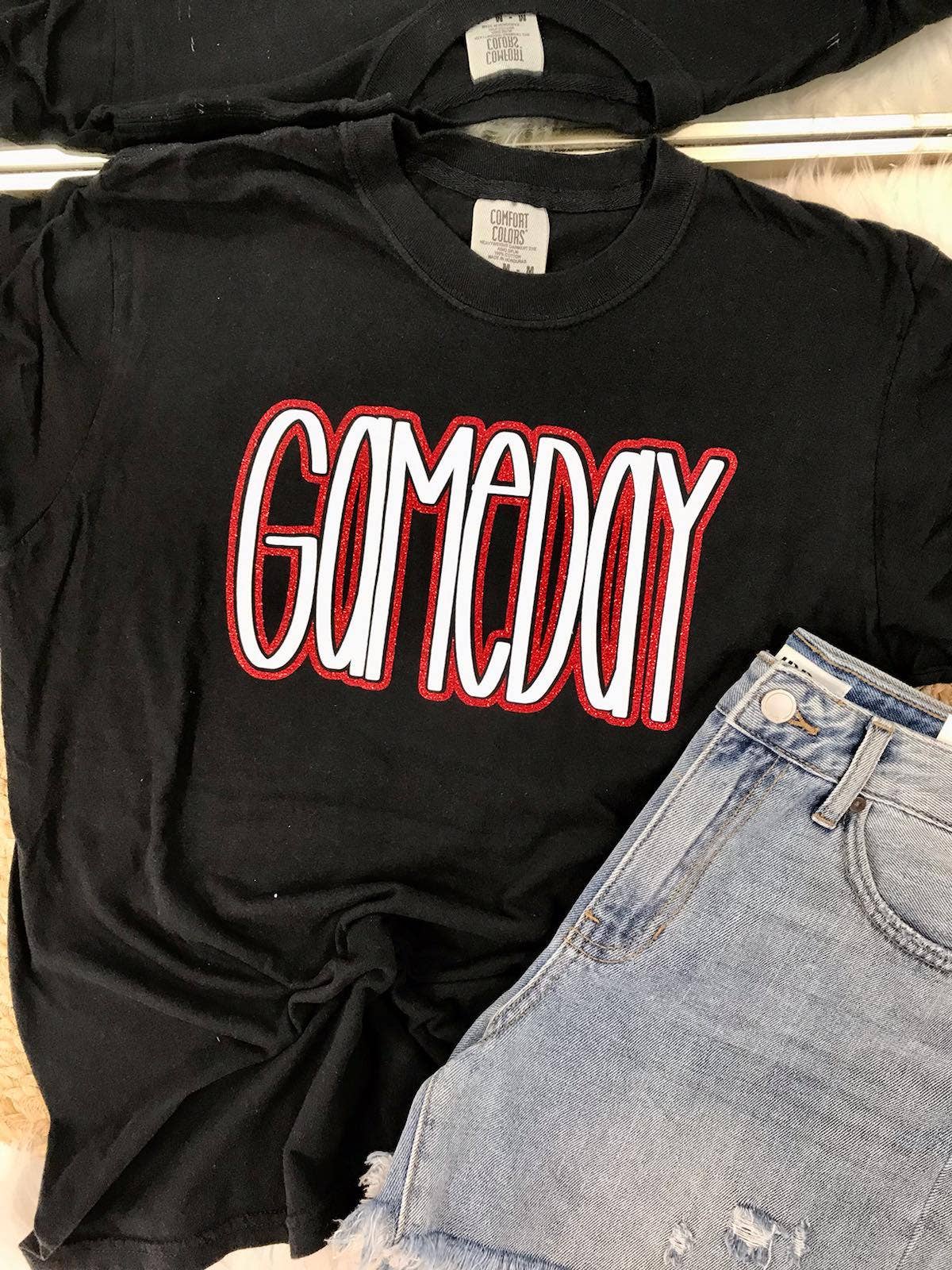 Custom Team Color Game Day Glitter Puff Combo Tee Hoodie, Sweatshirt | PodTeesHub.com
