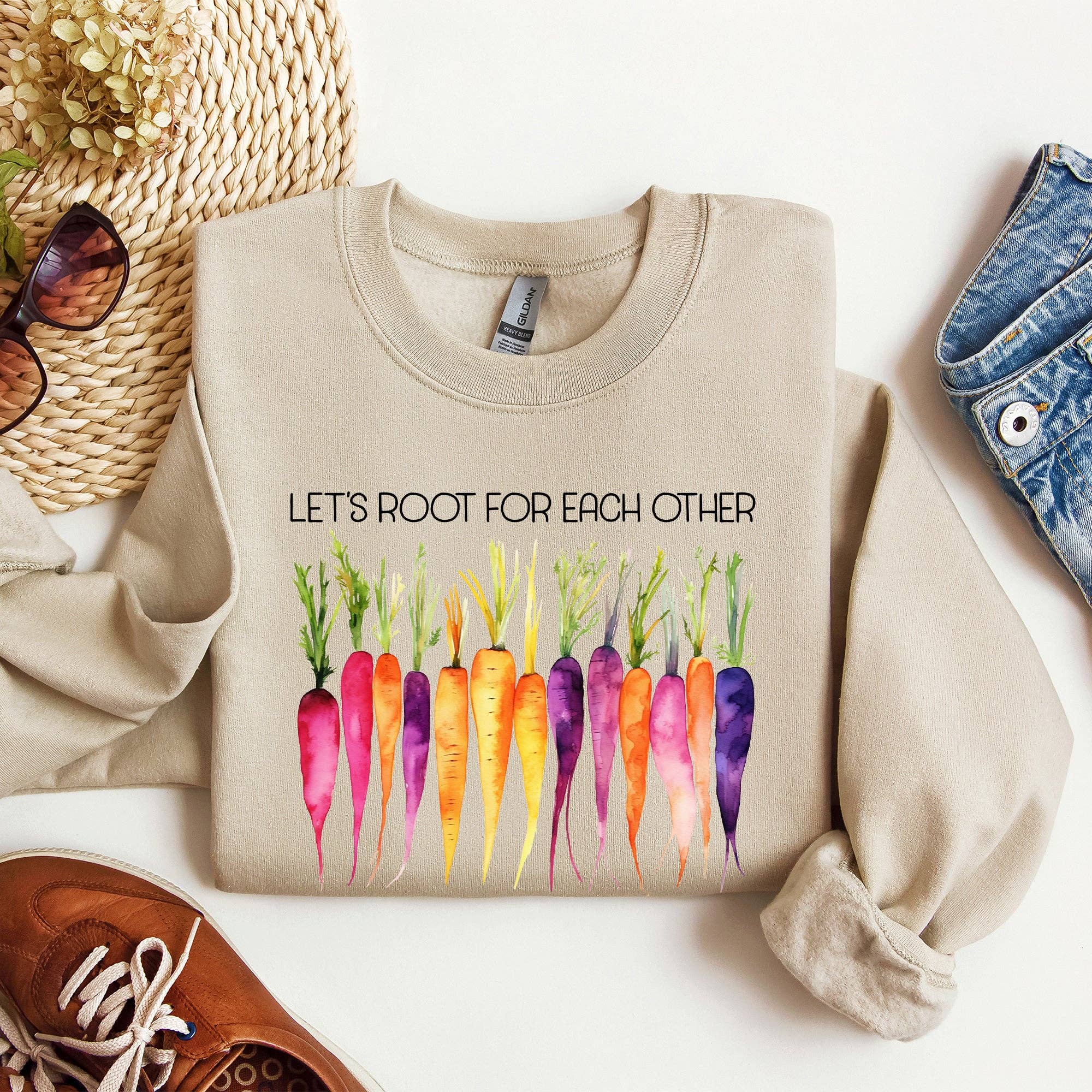 Let's Root For Each Other, Gardening, Positivity Sweatshirt T-Shirts, Hoodie | PodTeesHub.com