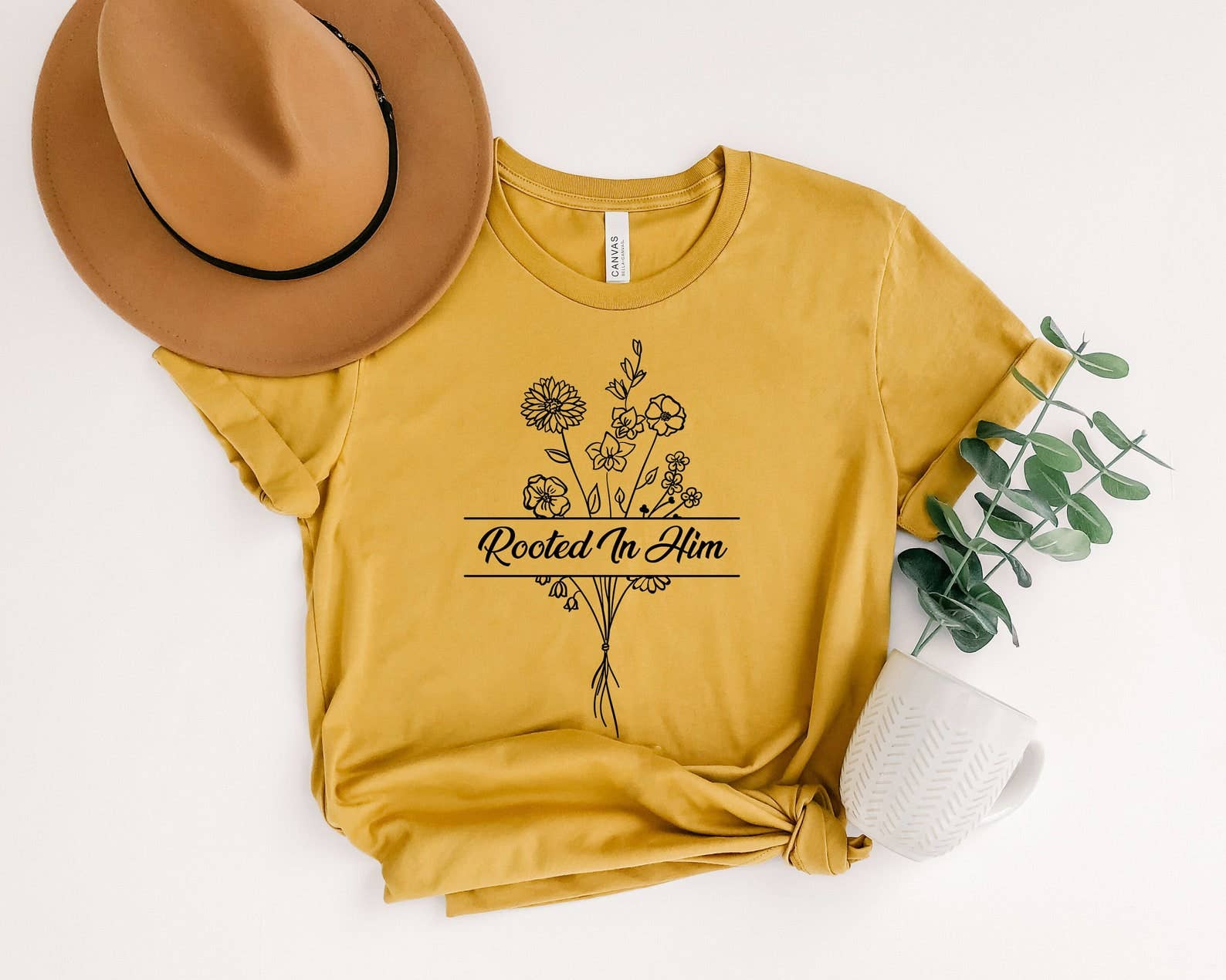Rooted in Him T-Shirt Hoodie, Sweatshirt | PodTeesHub.com