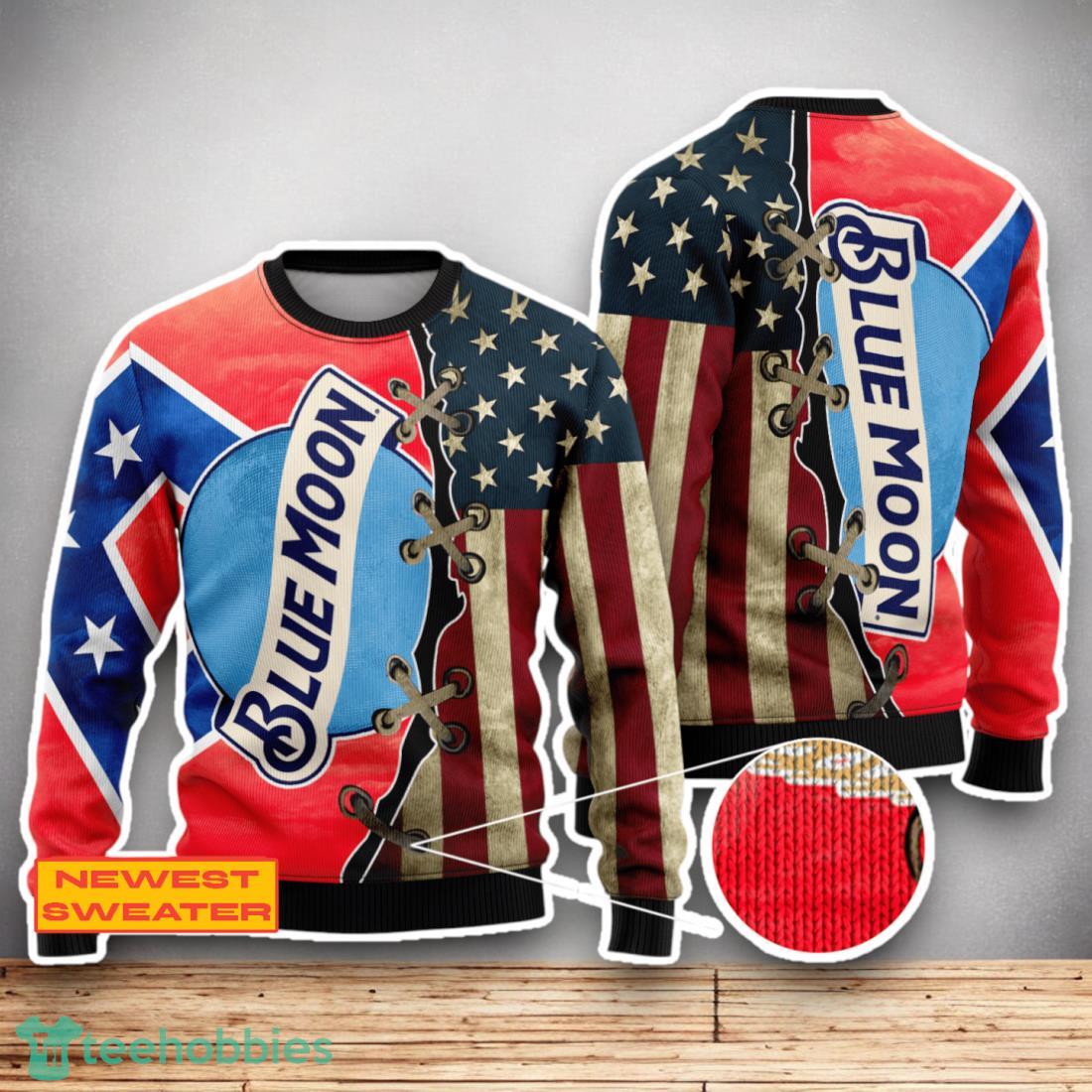 Blue Moon USA Flag 3D Sweater For Men Women