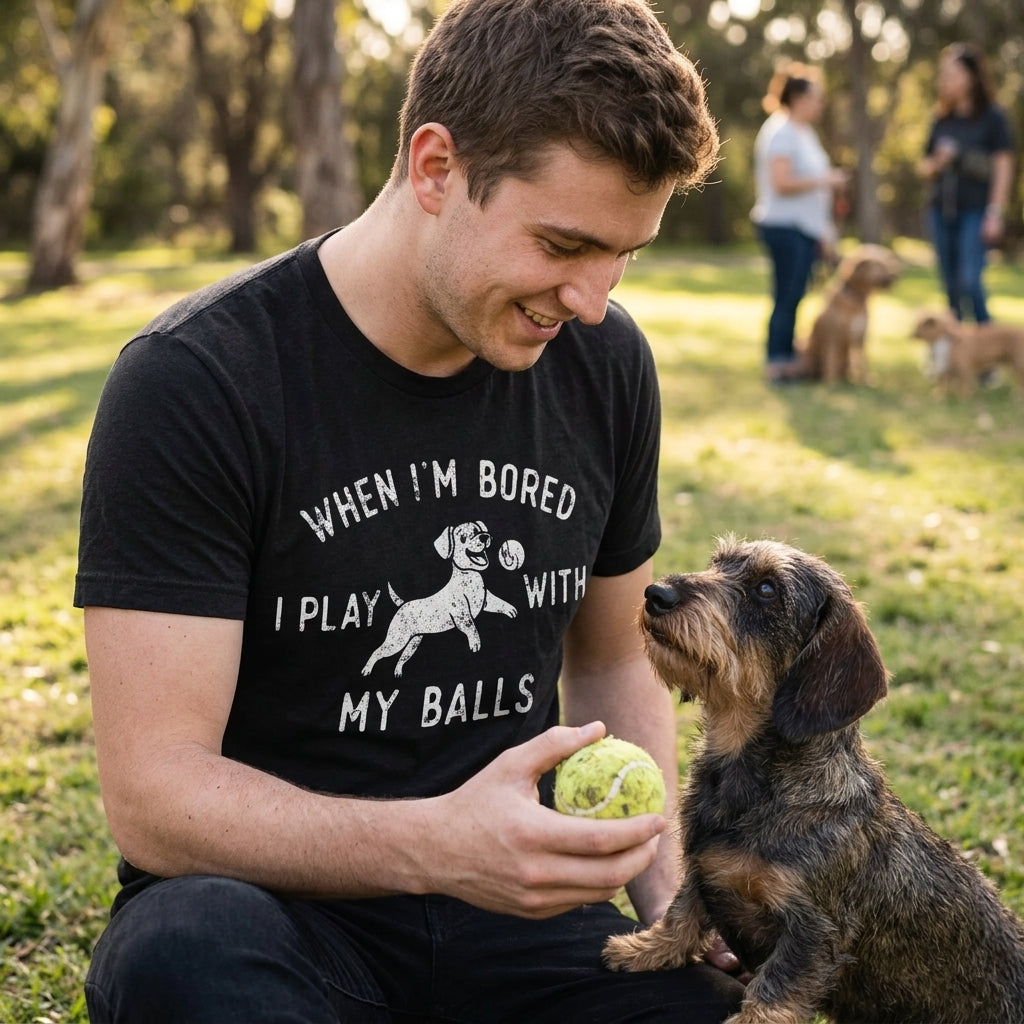 When Im Bored I Play With My Balls Men's T Shirt