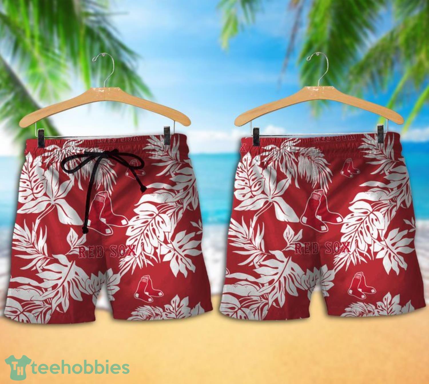 Boston Red Sox Tropical Pattern Combo Hawaii Shirt and Shorts For Fans