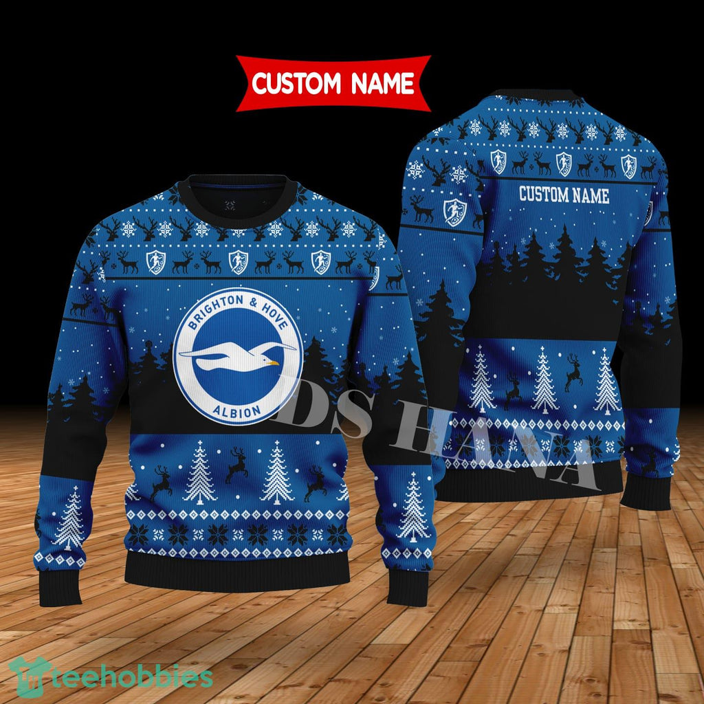 Brighton & Hove Albion Custom Name Merry Xmas Sweater For Soccer Sport Team’s Fans Sweater
