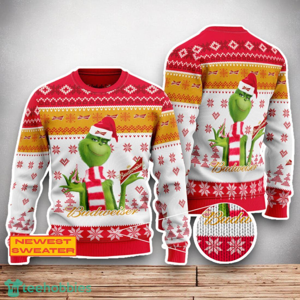 Budweiser The Grinch Ugly Christmas Sweater Christmas Special Gifts For Men Women