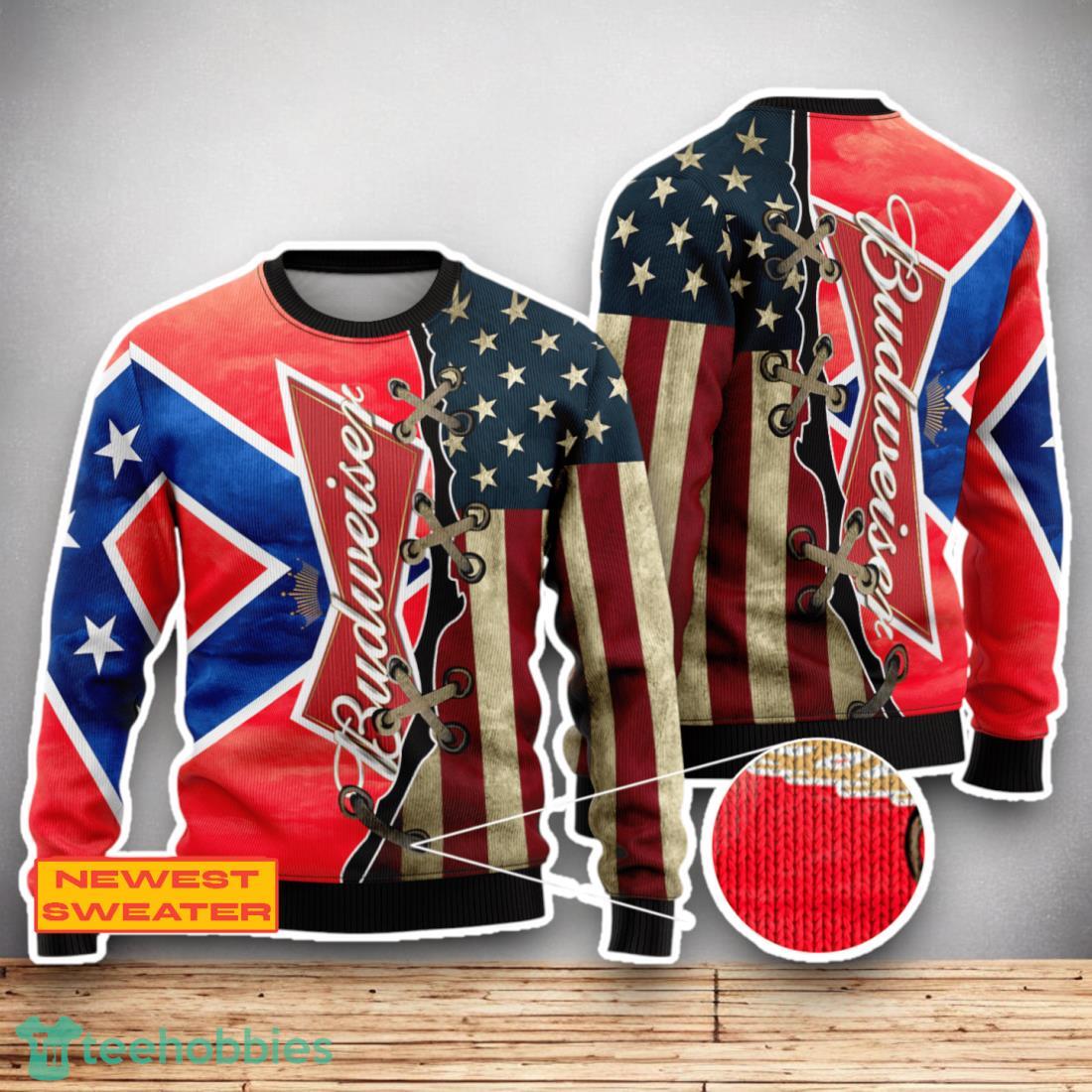 Budweiser USA Flag 3D Sweater For Men Women