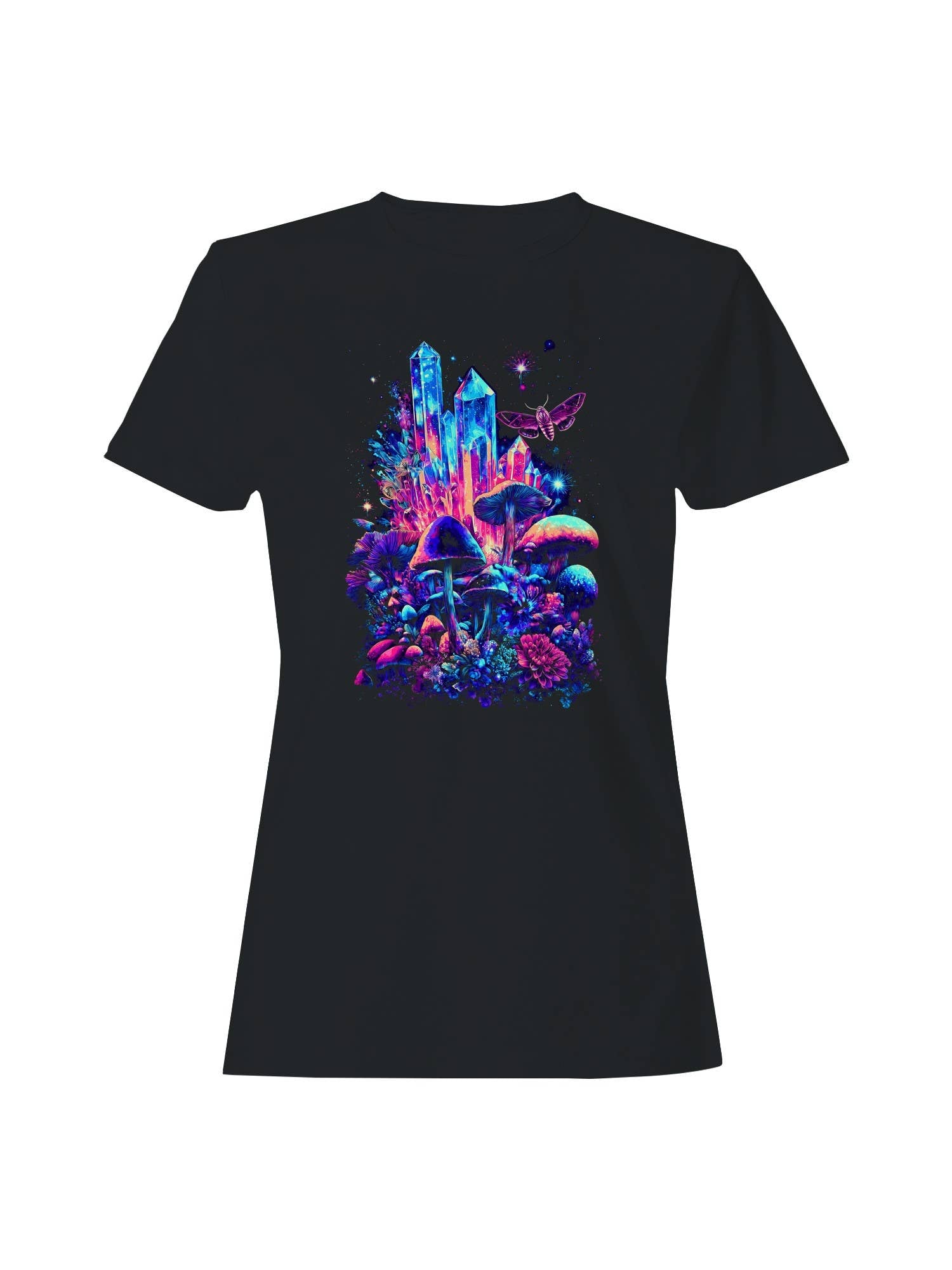 Cosmic Crystals and Psychedelic Flora Women's T-Shirt Hoodie, Sweatshirt | PodTeesHub.com
