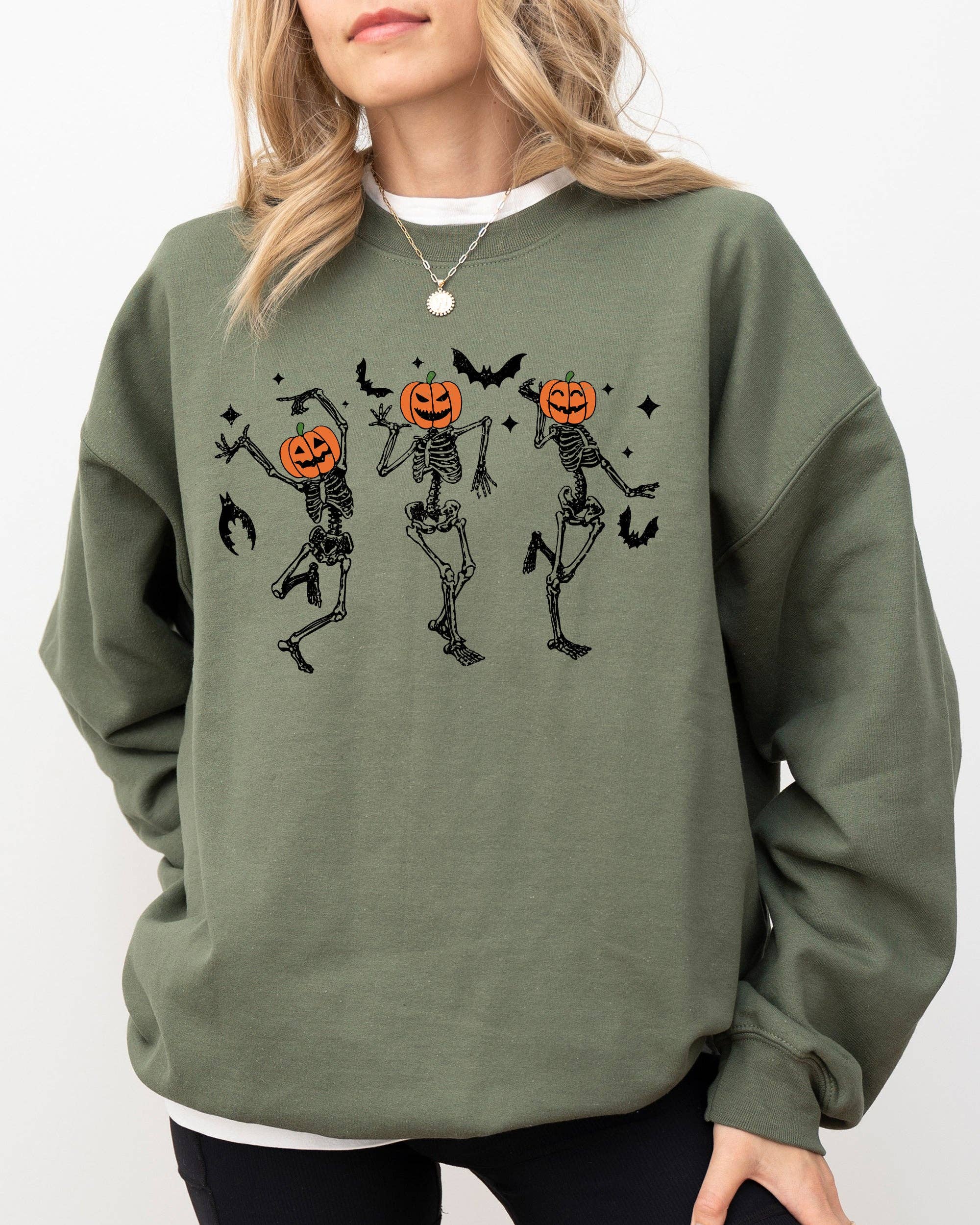 Pumpkin Head Dancing Skeletons, Spooky, Halloween Sweatshirt T-Shirts, Hoodie | PodTeesHub.com