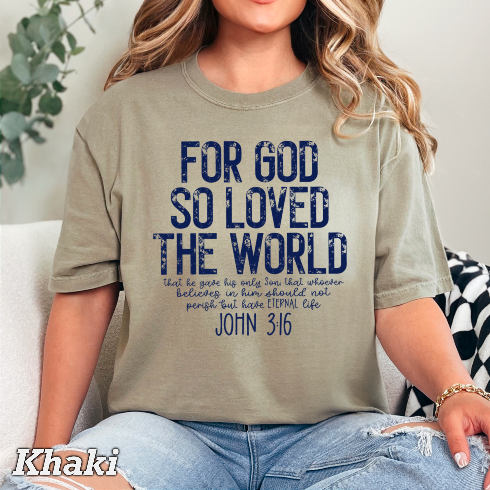 John 3:16 Christian Graphic Shirt | Comfort Color Hoodie, Sweatshirt | PodTeesHub.com