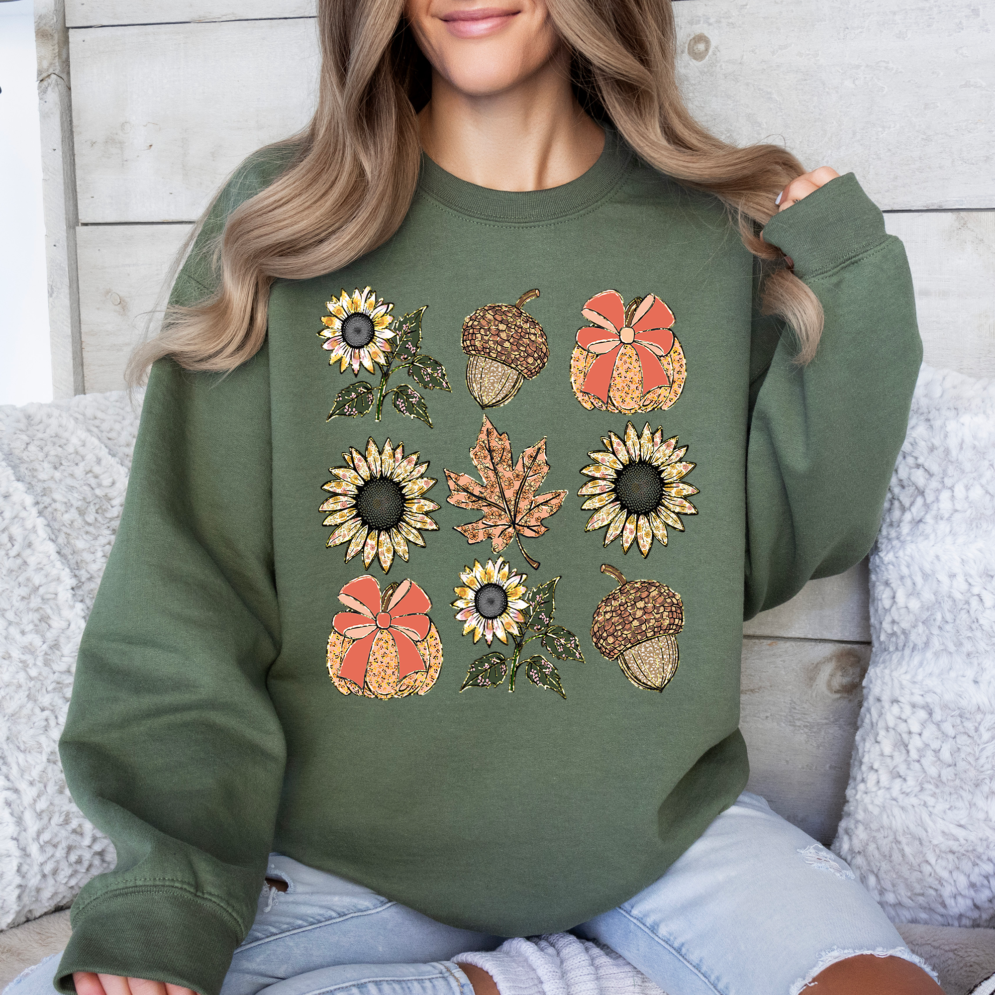 Autumn Floral, Sunflowers, Pumpkin, Fall Sweatshirt T-Shirts, Hoodie | PodTeesHub.com