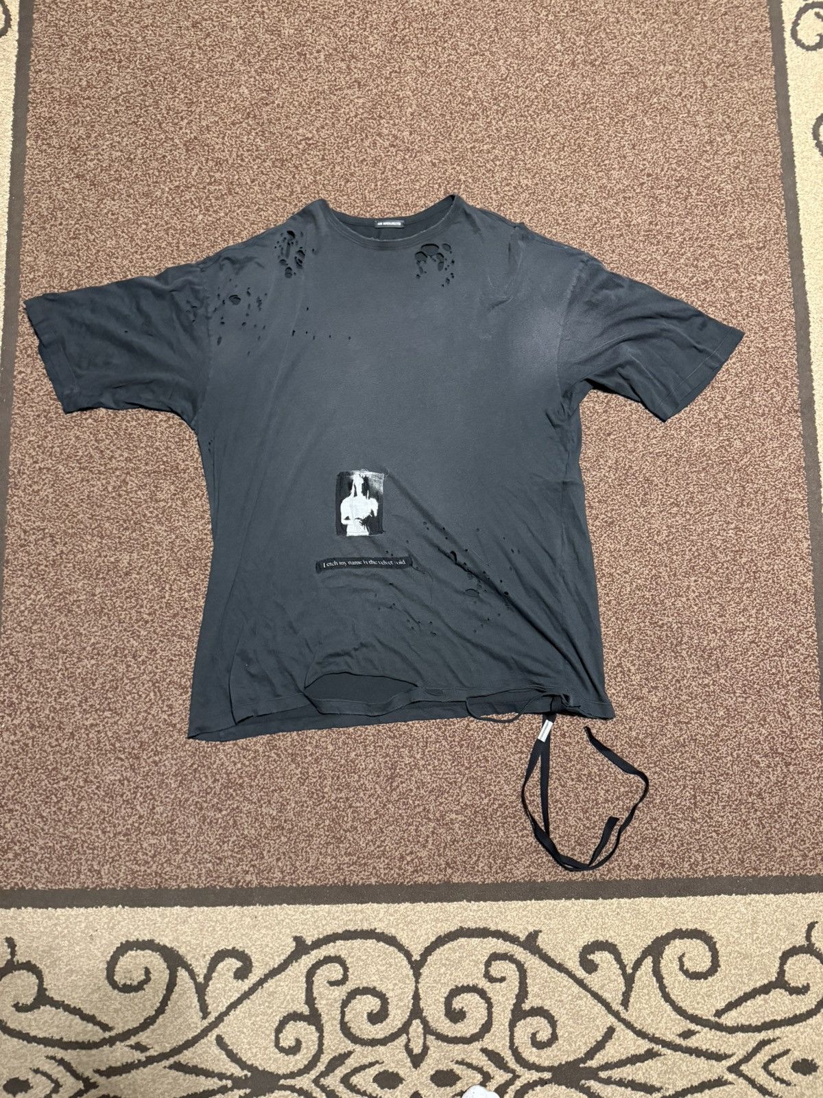 Demeulemeester Ann Demeulemeester Distressed Graphic Tee Hoodie, Sweatshirt | PodTeesHub.com