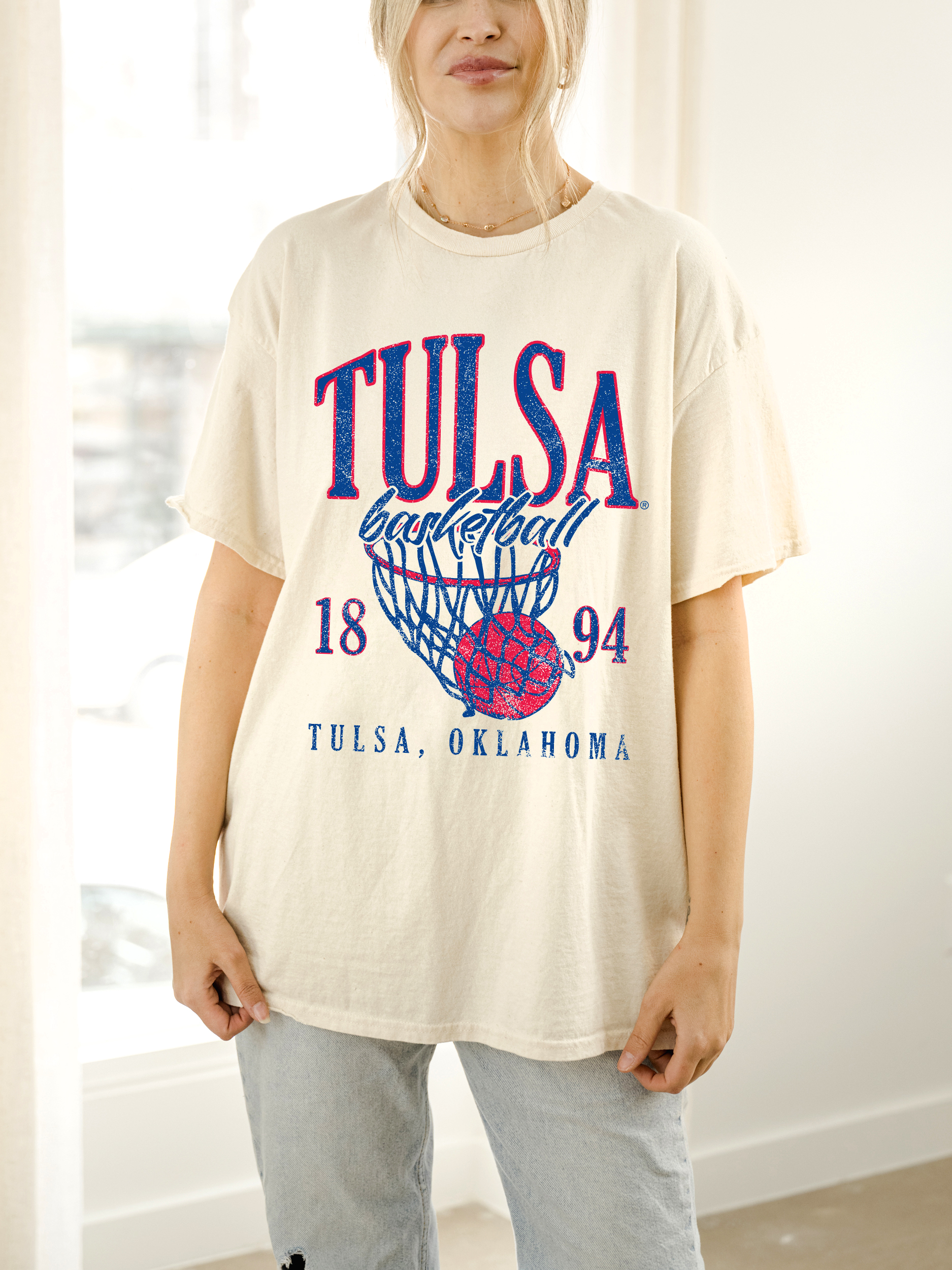University of Tulsa Tu Big Basketball Thrifted Tee Hoodie, Sweatshirt | PodTeesHub.com