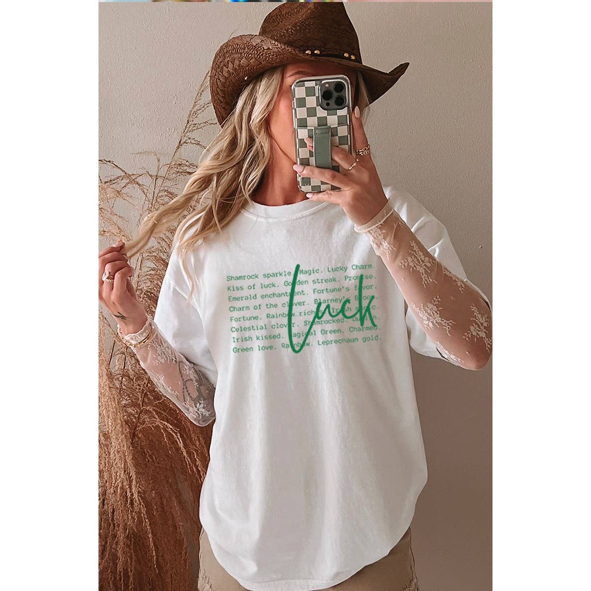 Luck Graphic Oversized Tee Hoodie, Sweatshirt | PodTeesHub.com
