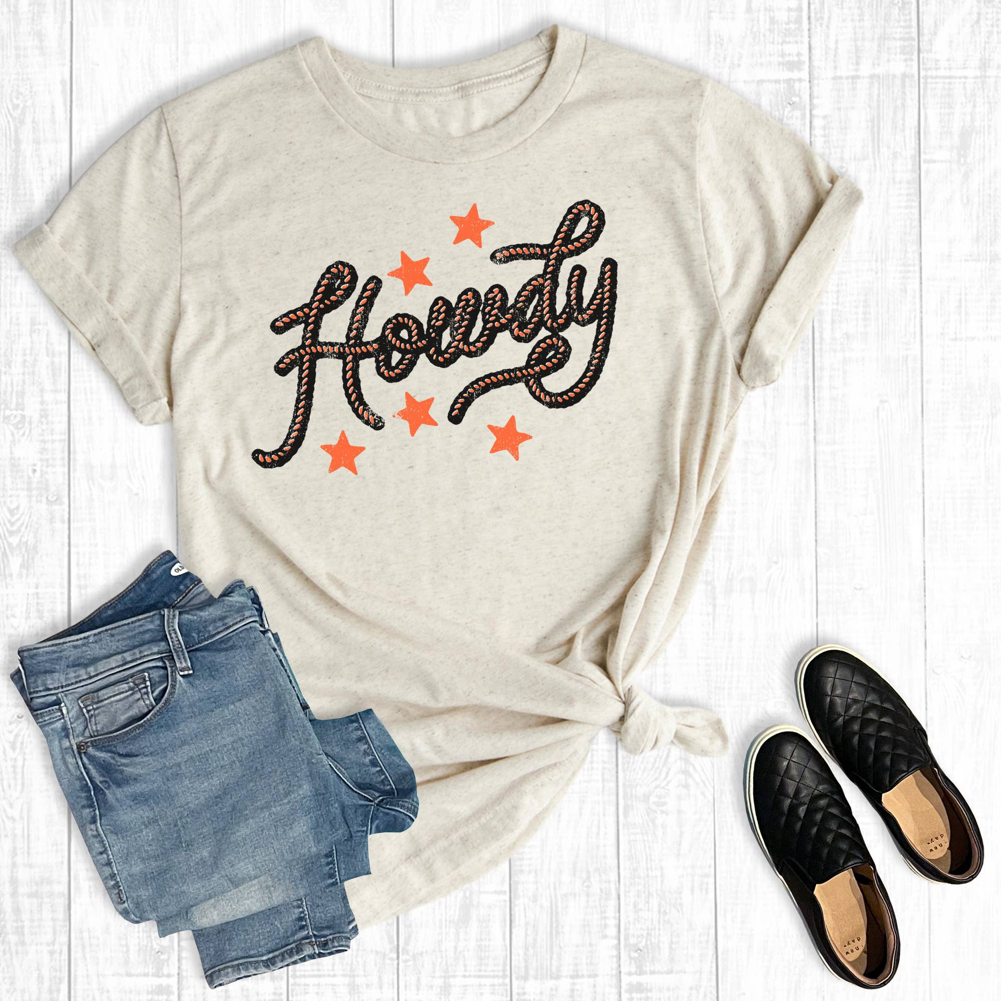 Western Howdy Graphic Tee Hoodie, Sweatshirt | PodTeesHub.com