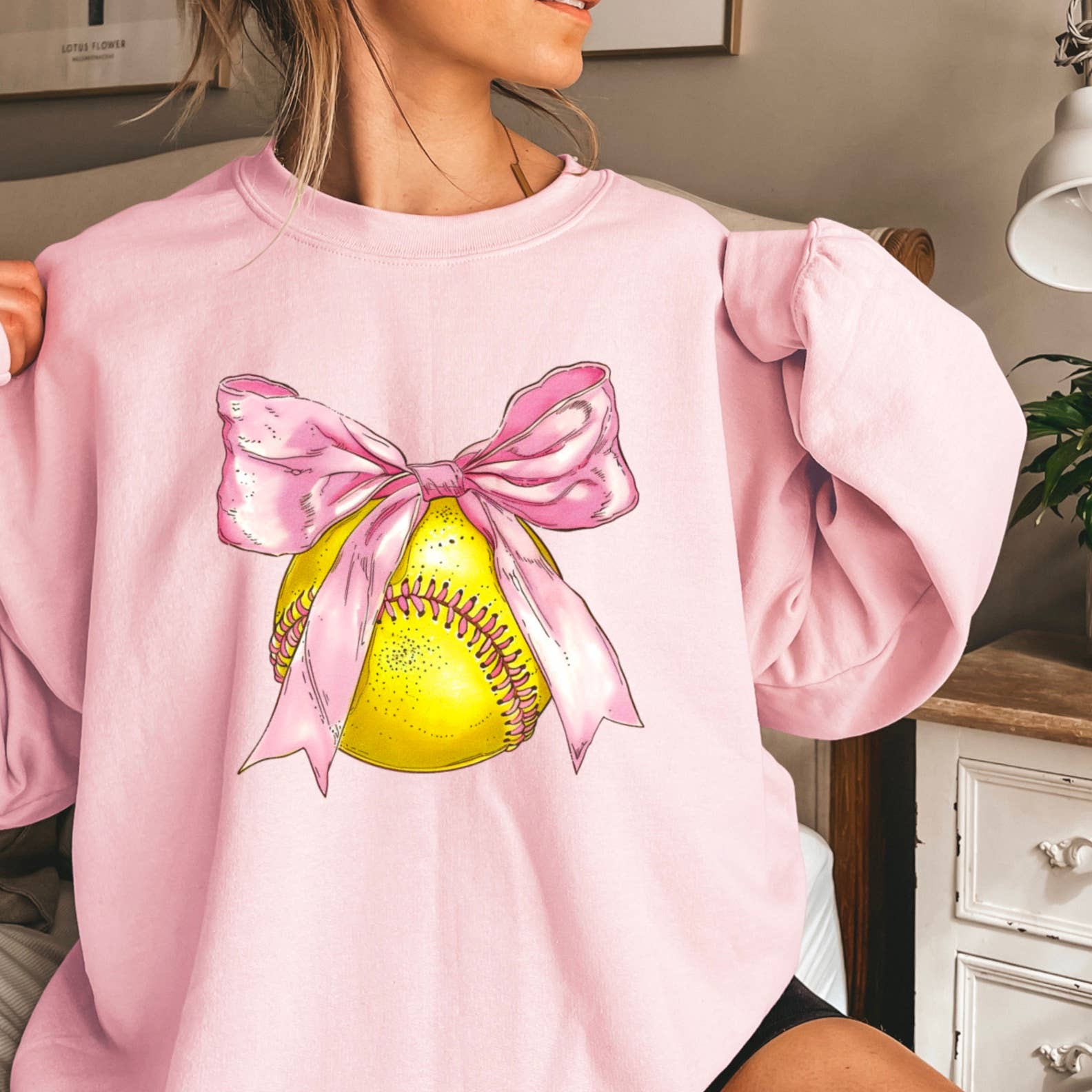Coquette Softball Graphic Sweatshirt | Softball Apparel T-Shirts, Hoodie | PodTeesHub.com
