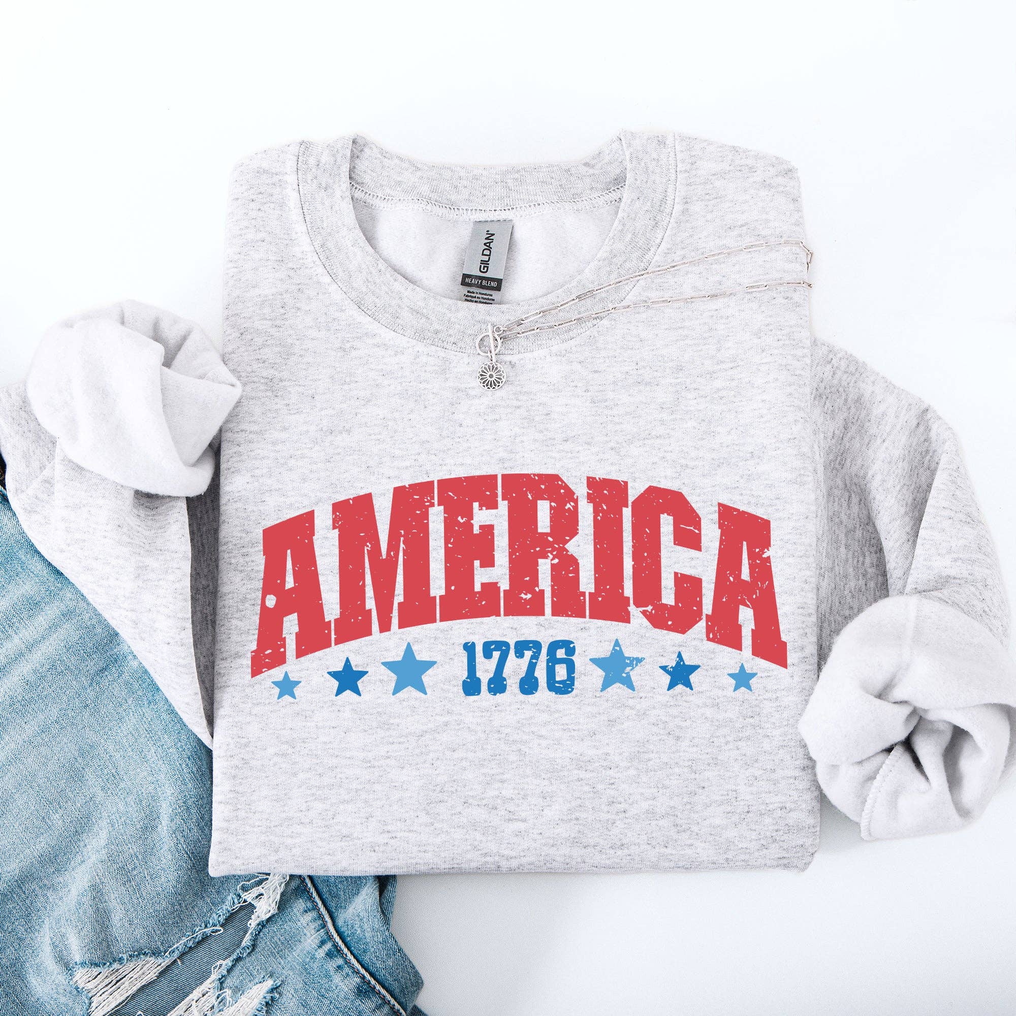 America, 1776, Varsity Patriotic USA 4th of July Sweatshirt T-Shirts, Hoodie | PodTeesHub.com