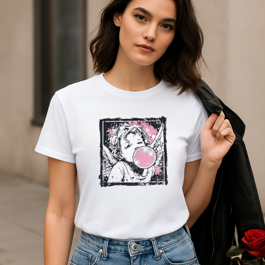 Valentine's Day Love Cupid Cherub Blowing Bubblegum Tee Hoodie, Sweatshirt | PodTeesHub.com