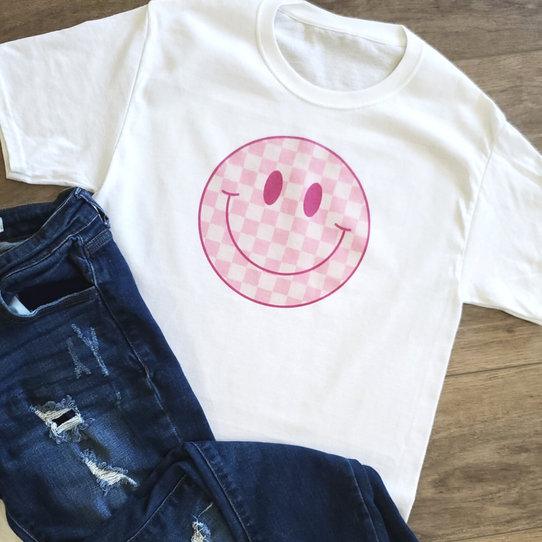 Racing Checkered Smiley Graphic Tee Hoodie, Sweatshirt | PodTeesHub.com