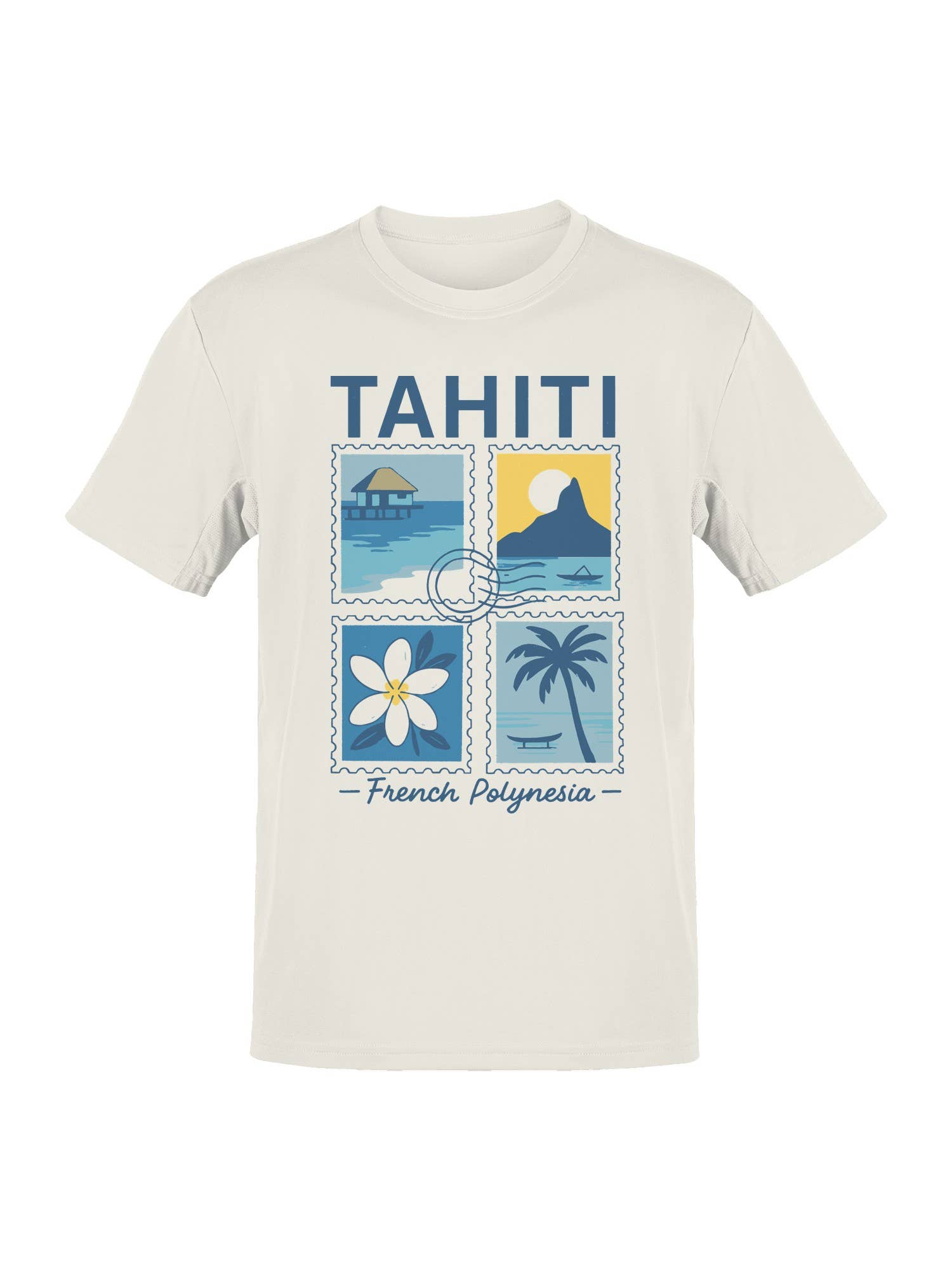 Tahiti Scenic Stamps Art Men's T-Shirt Hoodie, Sweatshirt | PodTeesHub.com