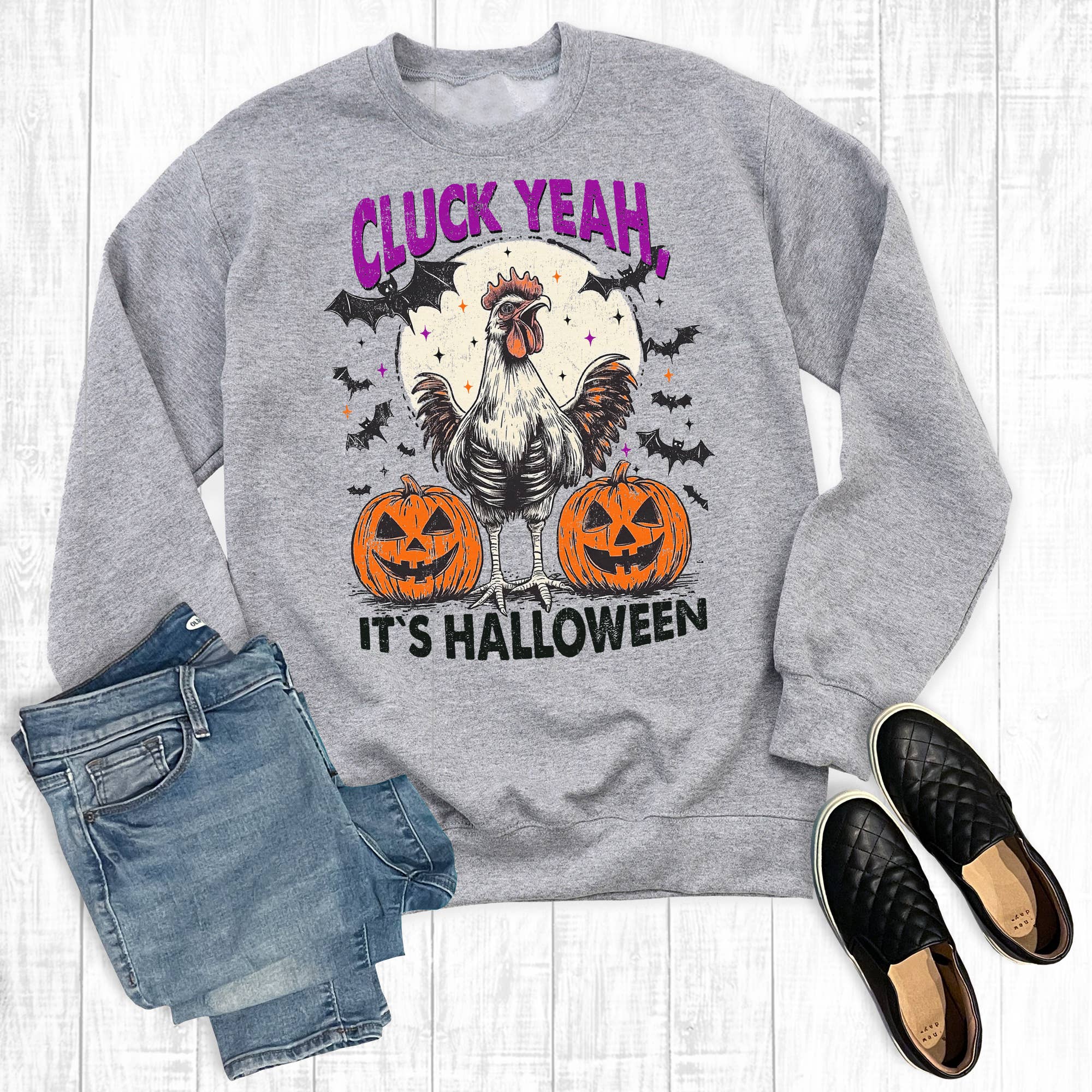 Chicken Cluck Yeah It's Halloween Sweatshirt T-Shirts, Hoodie | PodTeesHub.com