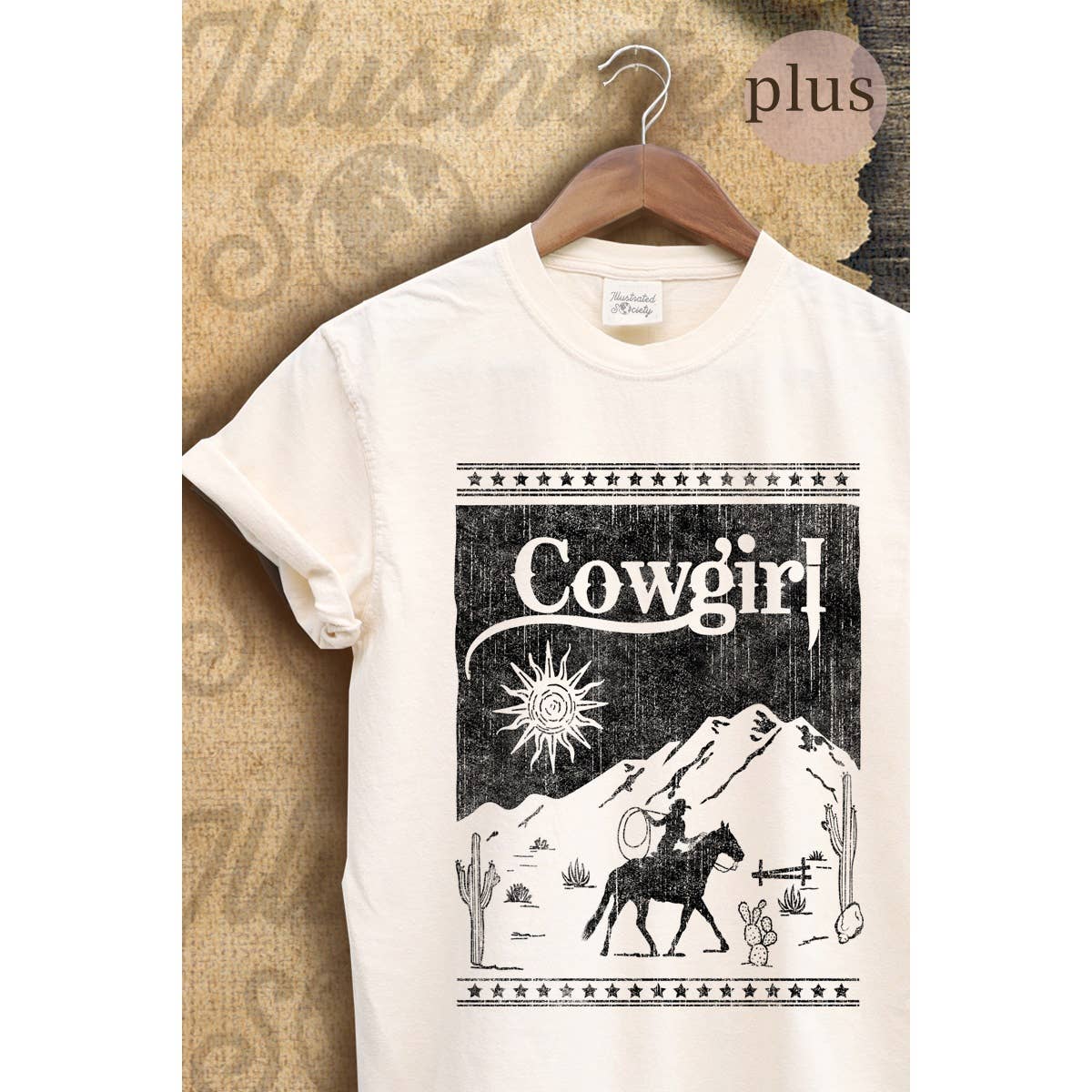 Cow Girl Vintage  Graphic  Tee  Plus Hoodie, Sweatshirt | PodTeesHub.com