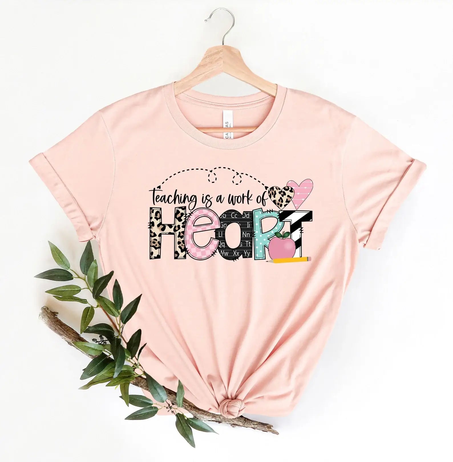 Teacher Is A Work of Heart T-Shirt Hoodie, Sweatshirt | PodTeesHub.com