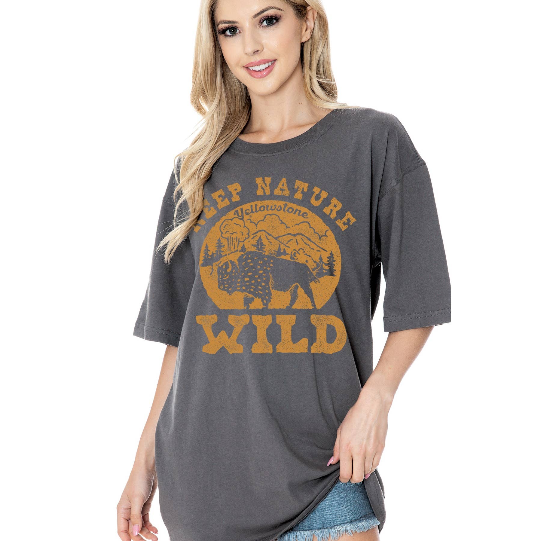 Unisex Oversized Graphic T-Shirt - Keep Nature Wild Hoodie, Sweatshirt | PodTeesHub.com