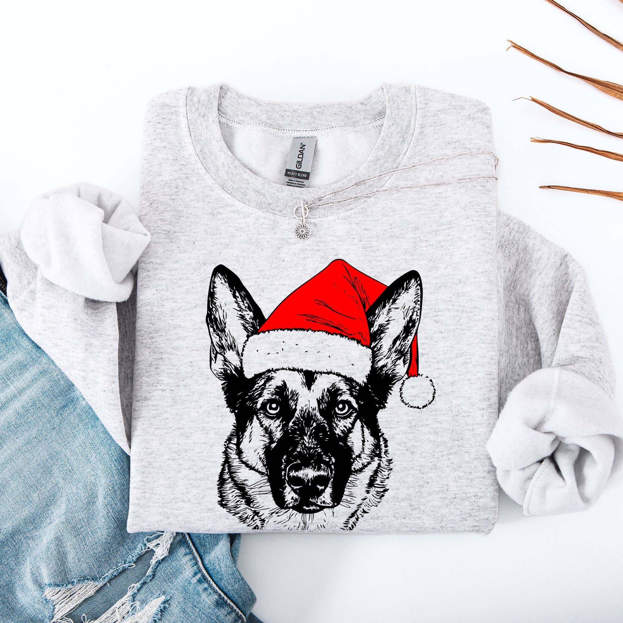 Norwegian Elkhound, Santa, Dog, Christmas, Pet Sweatshirt T-Shirts, Hoodie | PodTeesHub.com