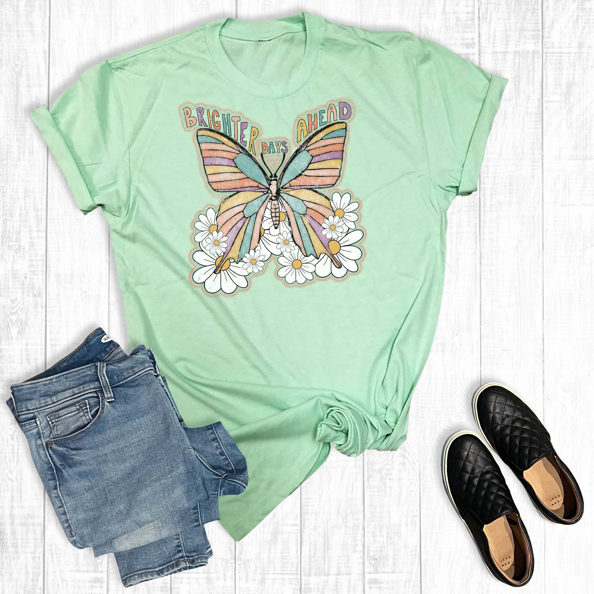Brighter Days Ahead Butterfly Graphic Tee Hoodie, Sweatshirt | PodTeesHub.com