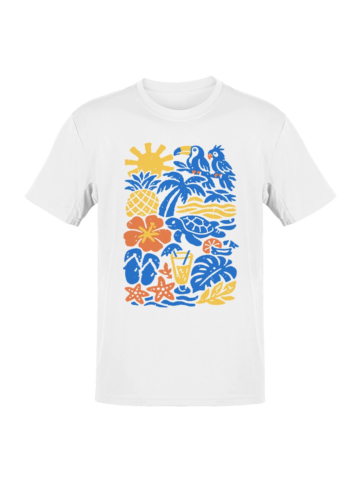 Tropical Paradise Vibes Art Design Men's T-Shirt Hoodie, Sweatshirt | PodTeesHub.com