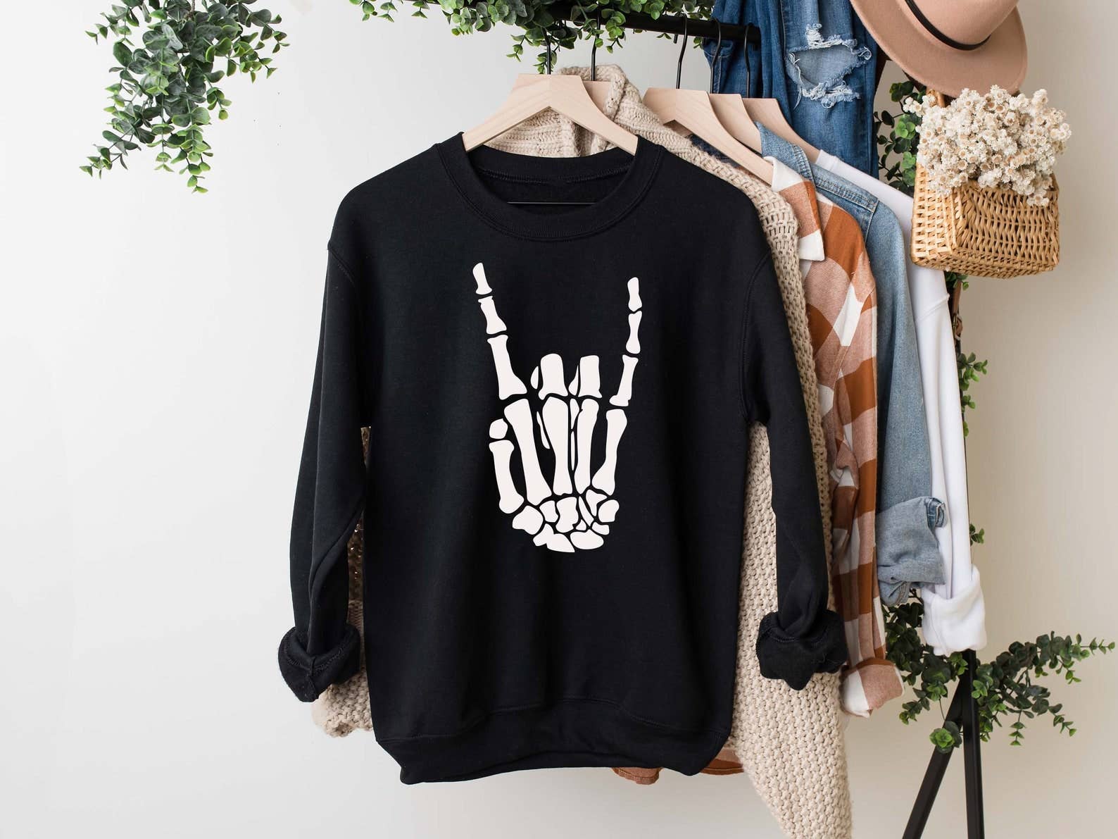 Skeleton Hand Sweatshirt T-Shirts, Hoodie | PodTeesHub.com