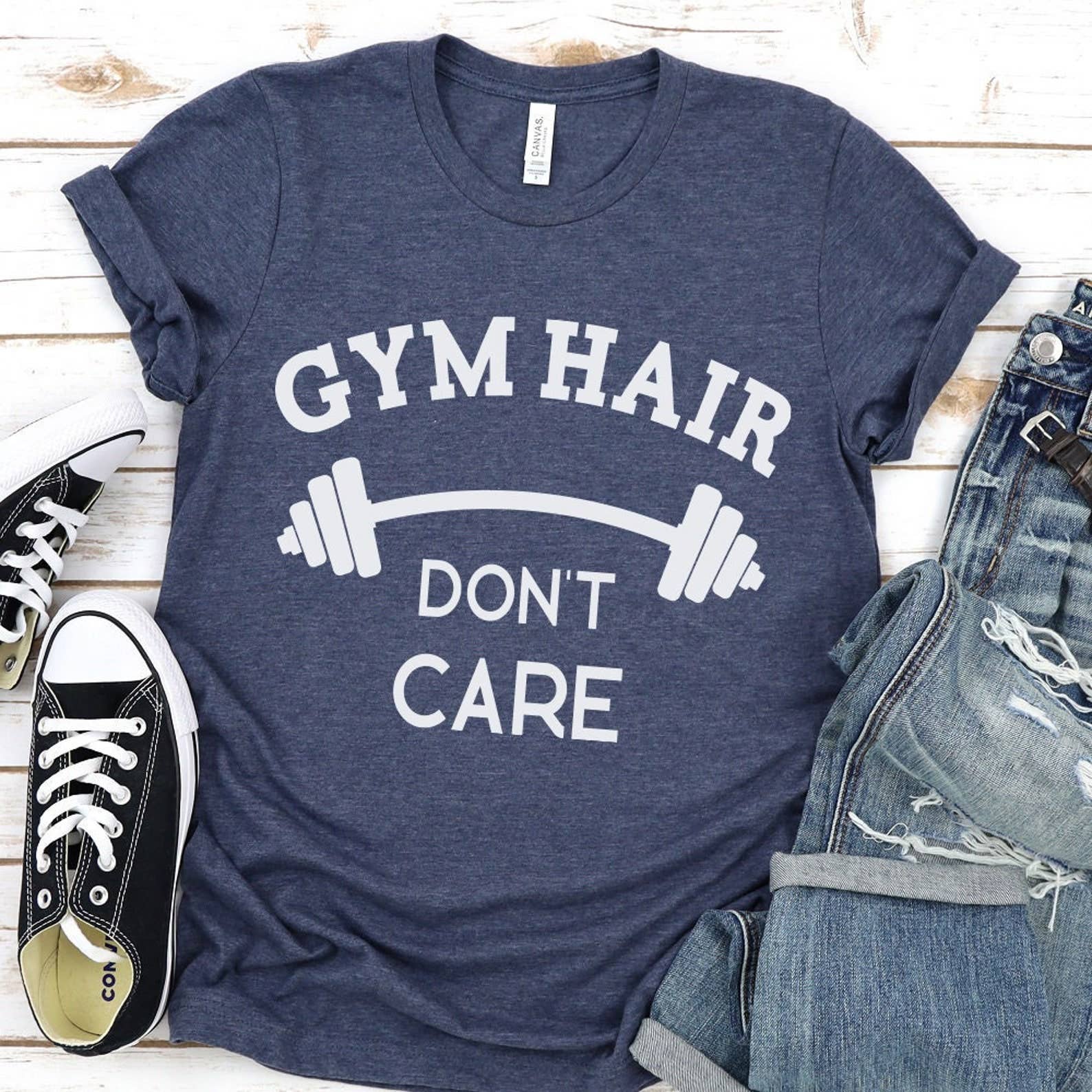 Gym Hair Don't Care T-Shirt Hoodie, Sweatshirt | PodTeesHub.com