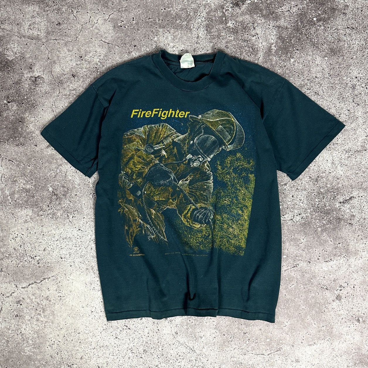 Vintage 90s Firefighter Graphic Tee Single Rare Fireman Y2k Hoodie, Sweatshirt | PodTeesHub.com
